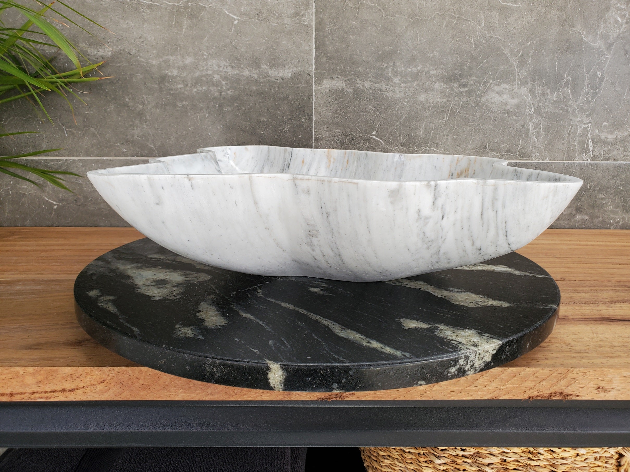 S33_32 Vego Marble Bathroom Vessel Sink - 17 x 15.5 inch