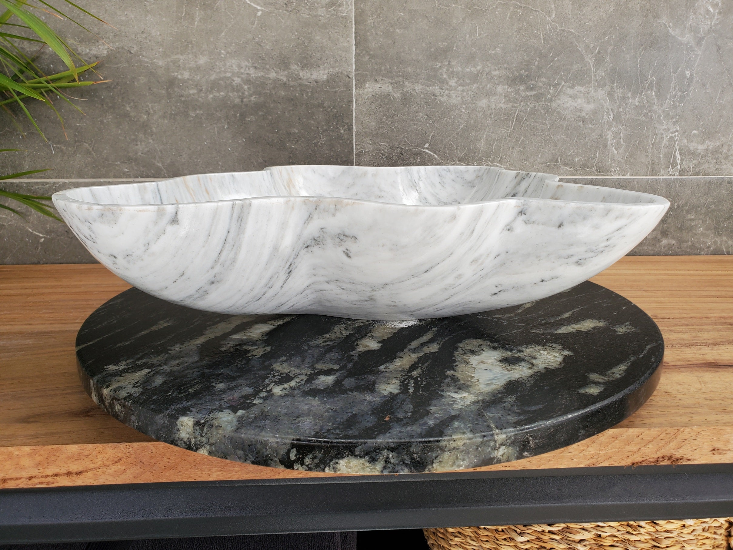 S33_32 Vego Marble Bathroom Vessel Sink - 17 x 15.5 inch