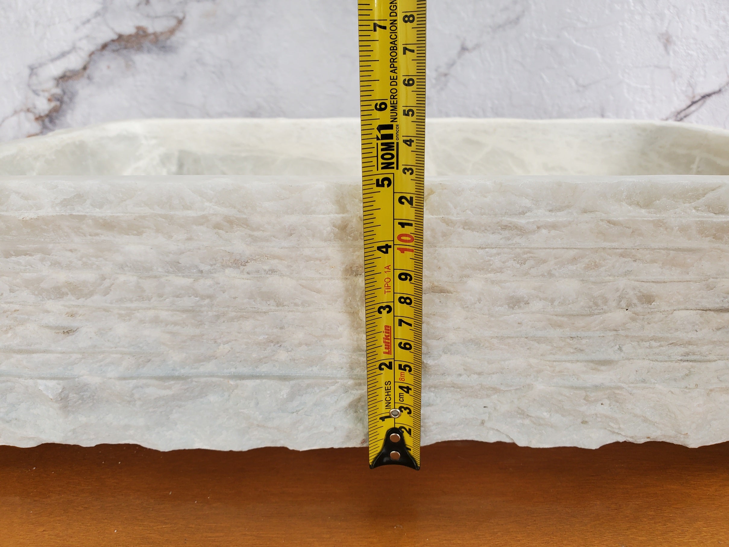 S36_01 White Marble Vessel Bathroom Sink, 19x12 Inch Bathroom Sinks Featured Marble Sinks Sinks