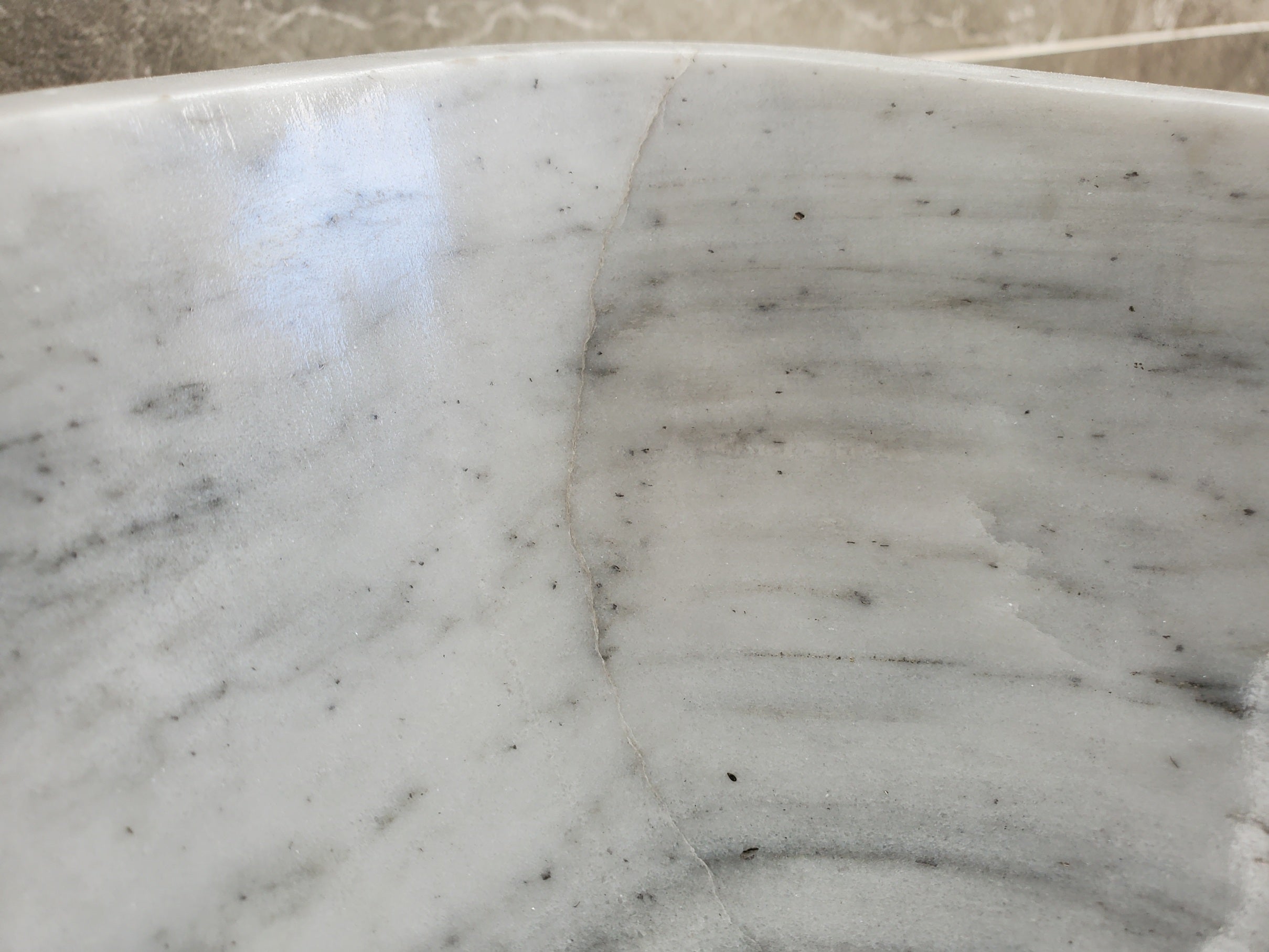 S33_30 White Marble Bathroom Vessel Sink