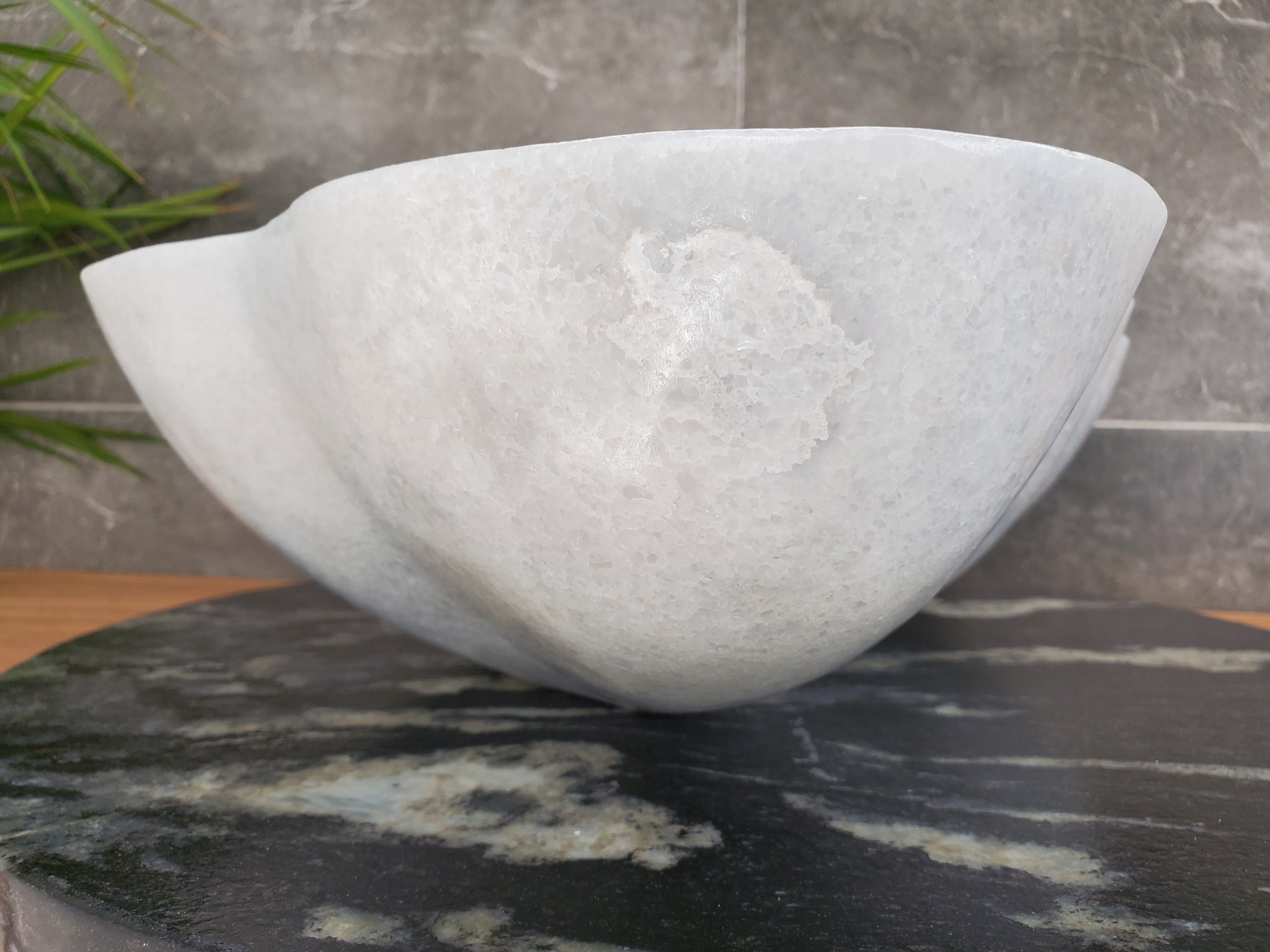 S33_27 Gray Marble Bathroom Vessel Sink - 18 x 14 inch