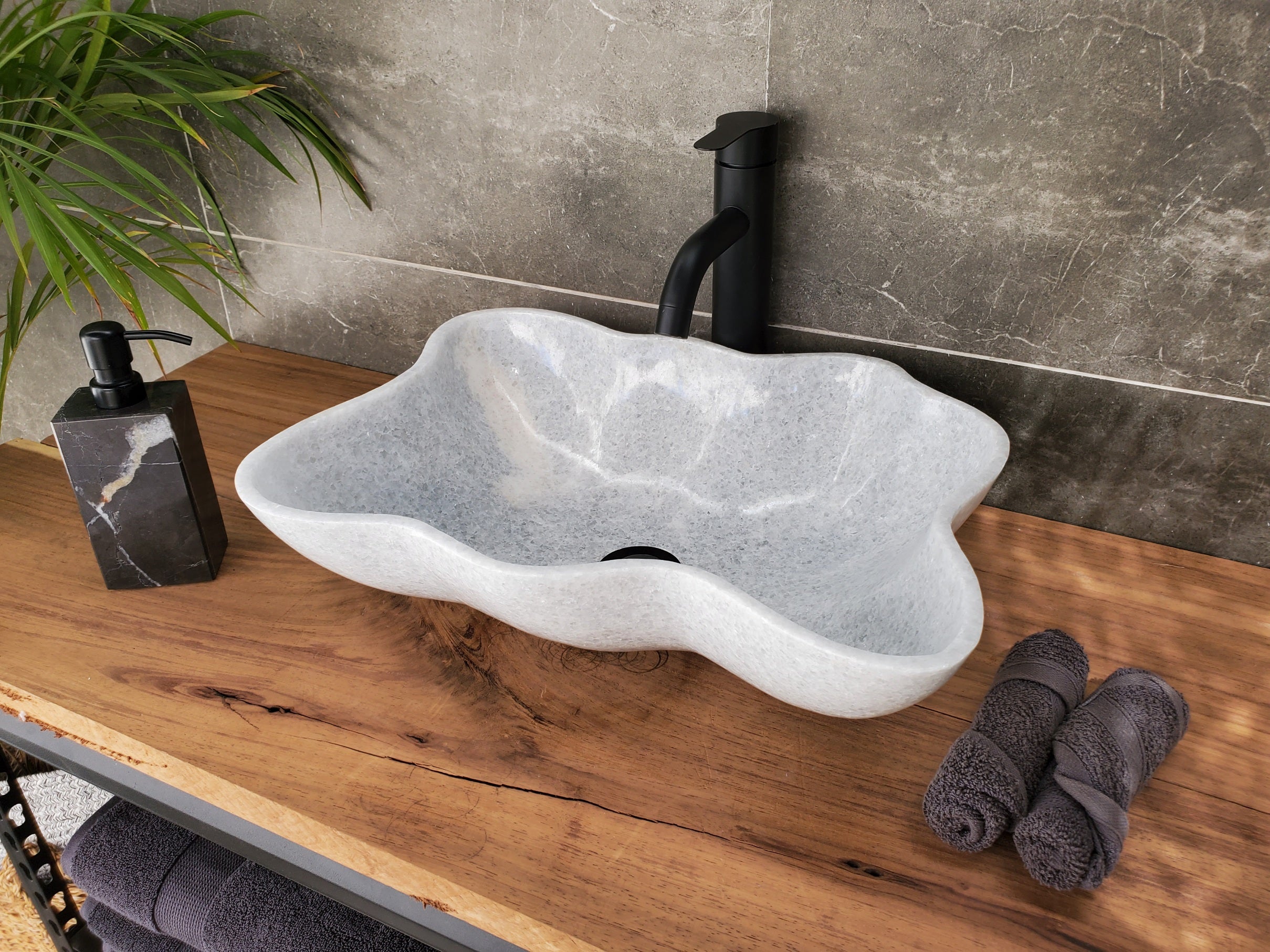 SET3305 Marble Stone Master Bath Set of 2 (Two) Vessel Sinks