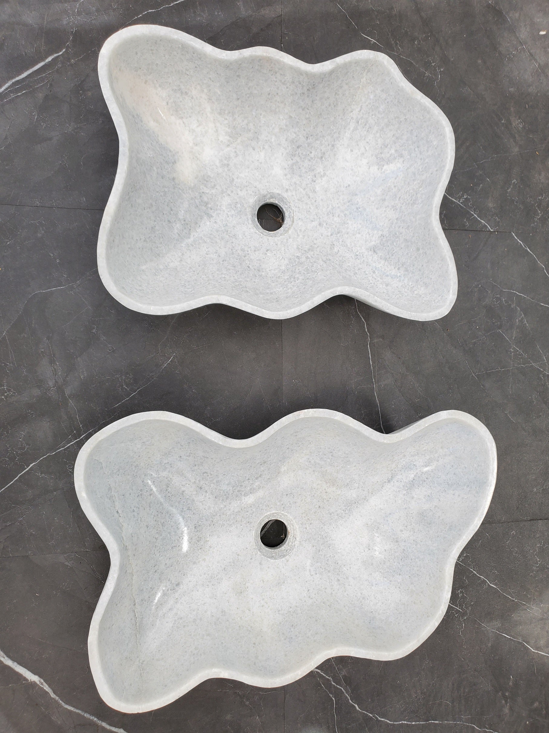SET3305 Marble Stone Master Bath Set of 2 (Two) Vessel Sinks