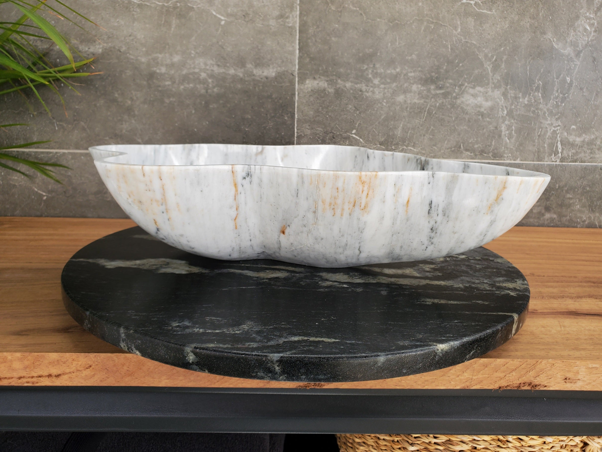 S33_32 Vego Marble Bathroom Vessel Sink - 17 x 15.5 inch
