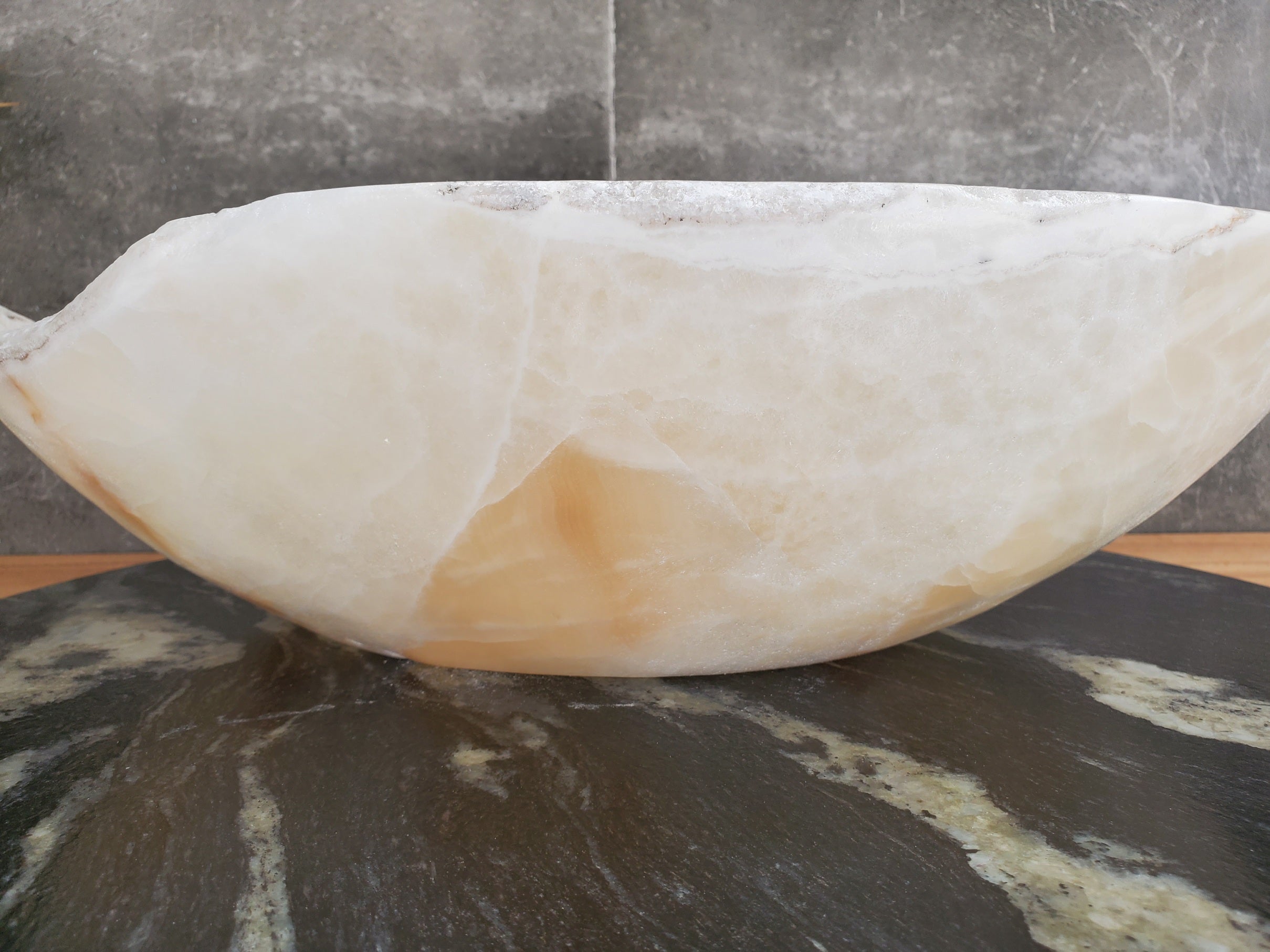 S33_33 Neutral White Onyx Bathroom Vessel Sink