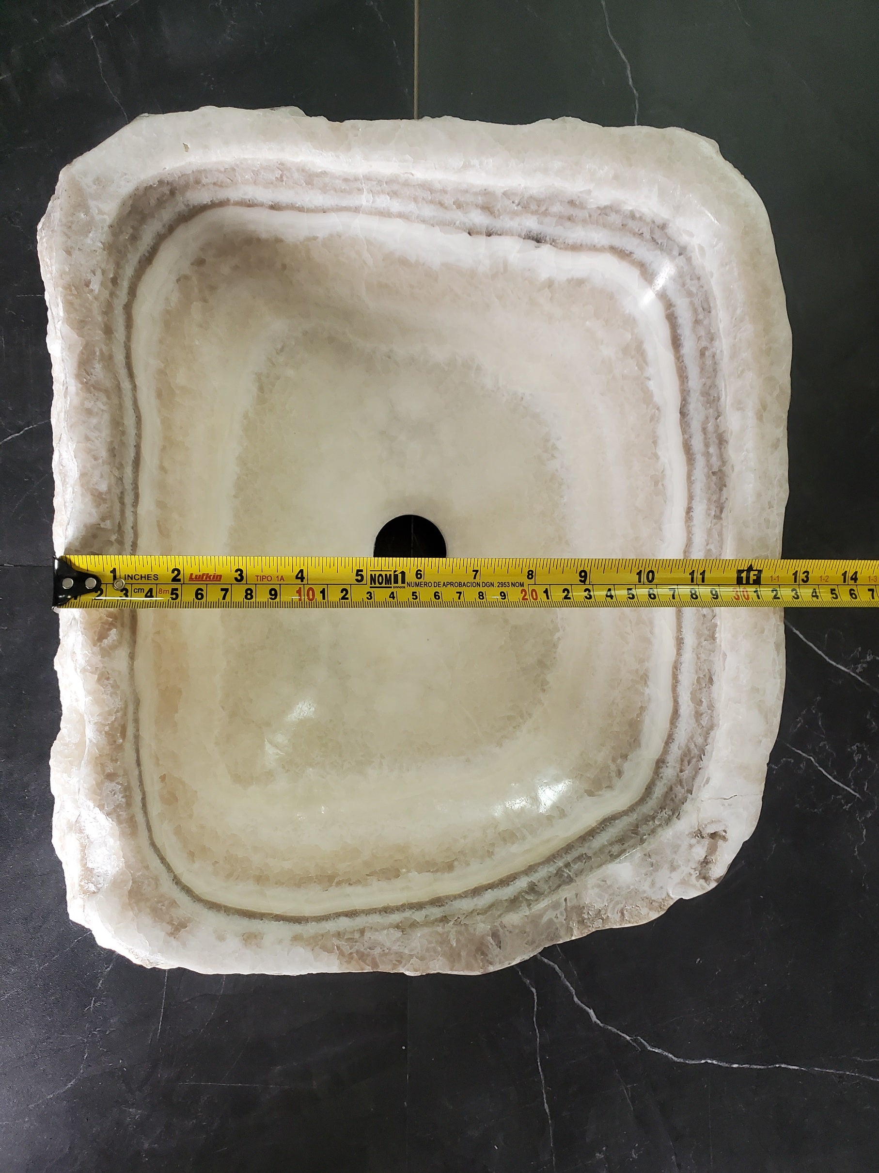 S33_16 Onyx Stone Vessel Bathroom Sink - 15 x 12 inch