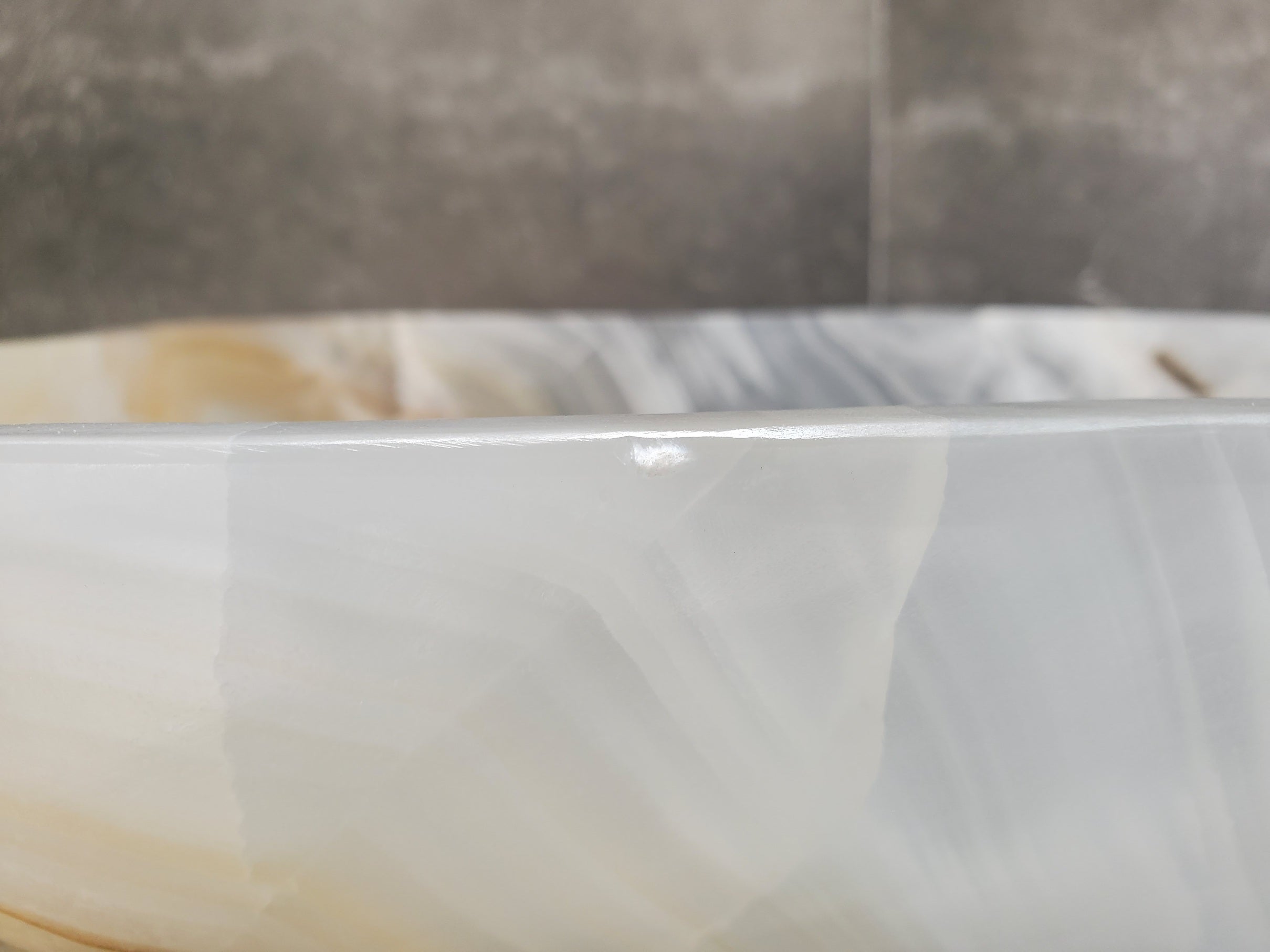 S33_24 White Onyx Bathroom Vessel Sink - 16.5 x 16.5 inch