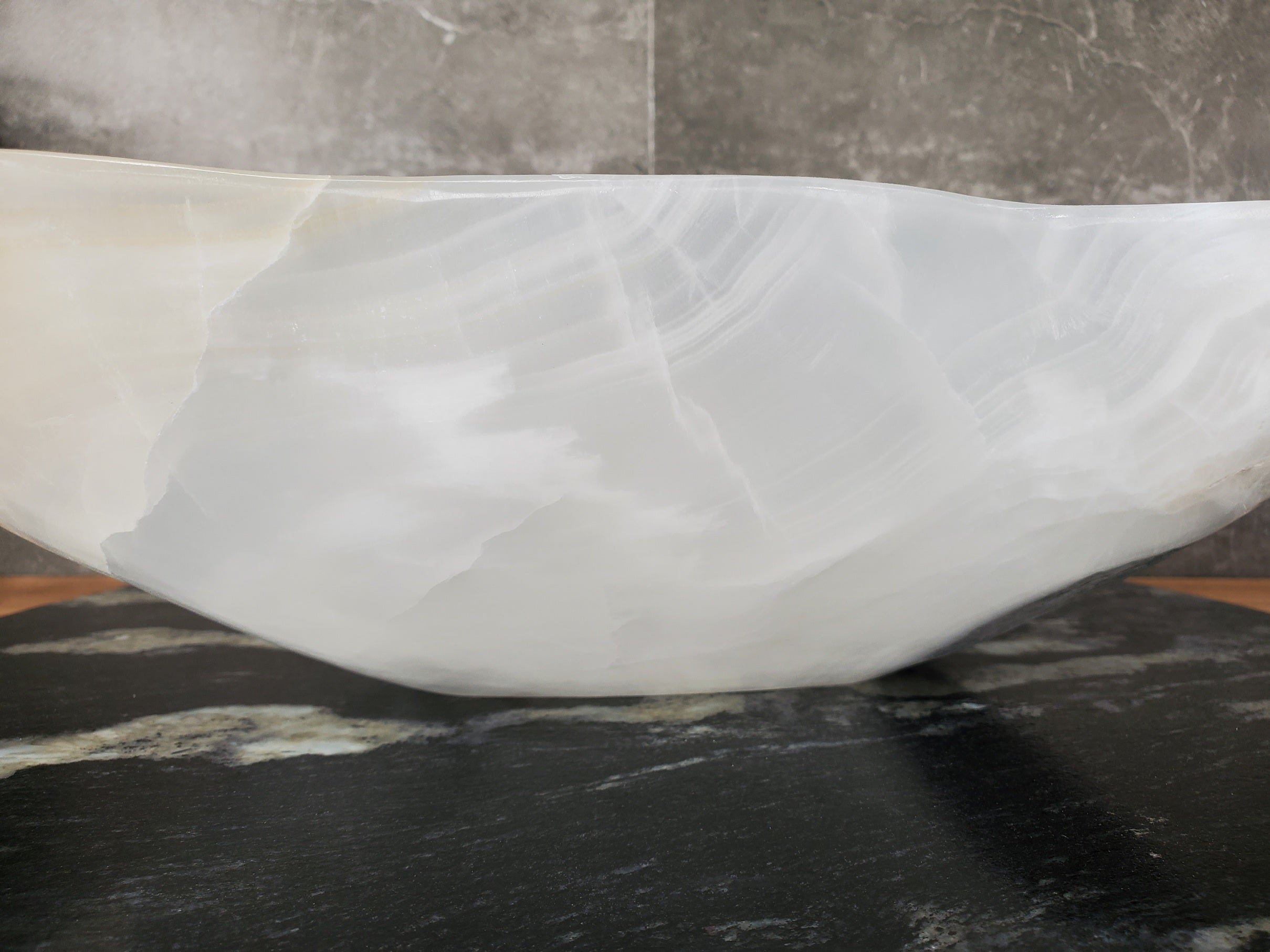 S33_29 White Onyx Bathroom Vessel Sink