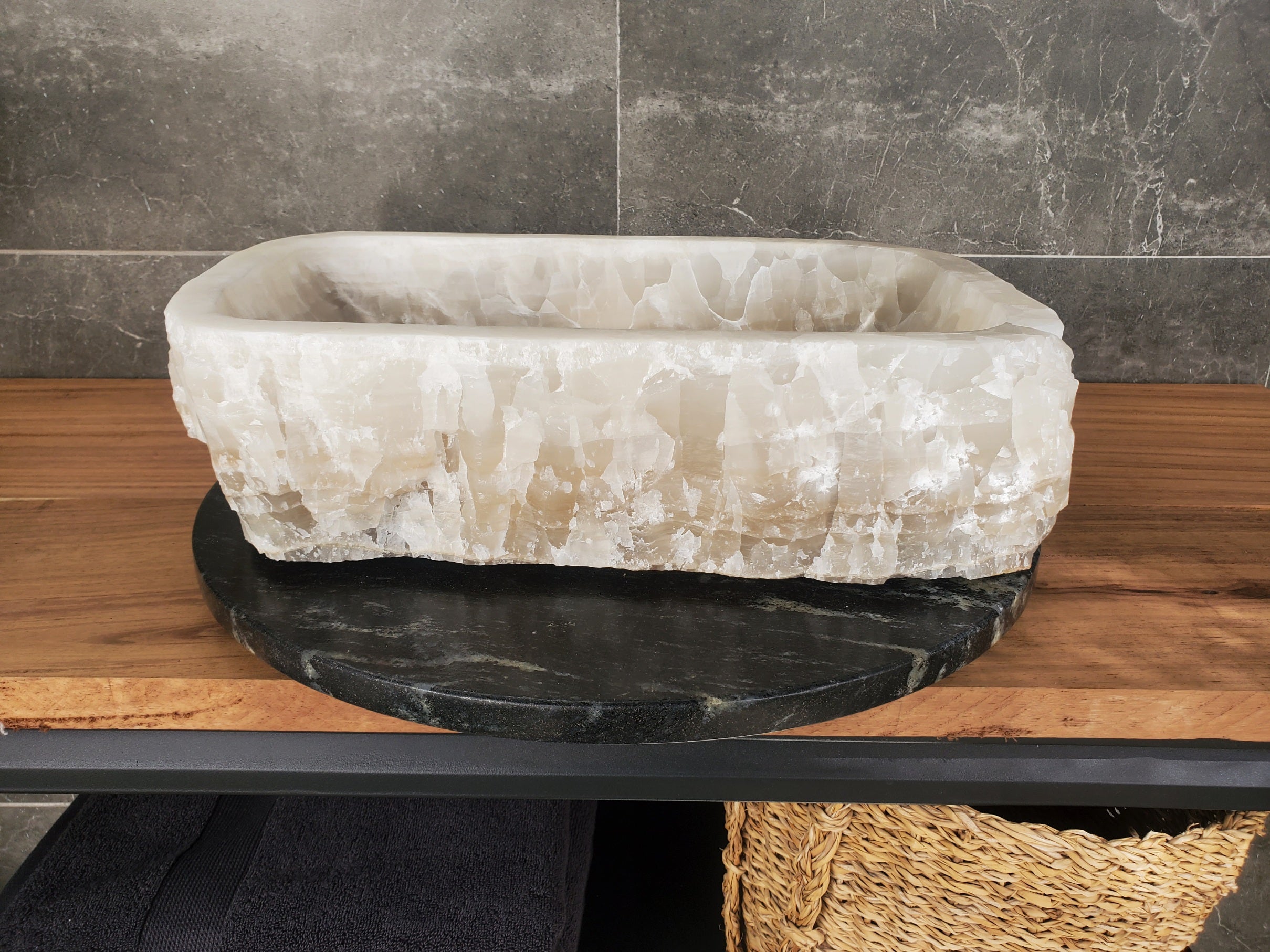 S33_14 Onyx Stone Vessel Sink - 19 x 12.5 inch