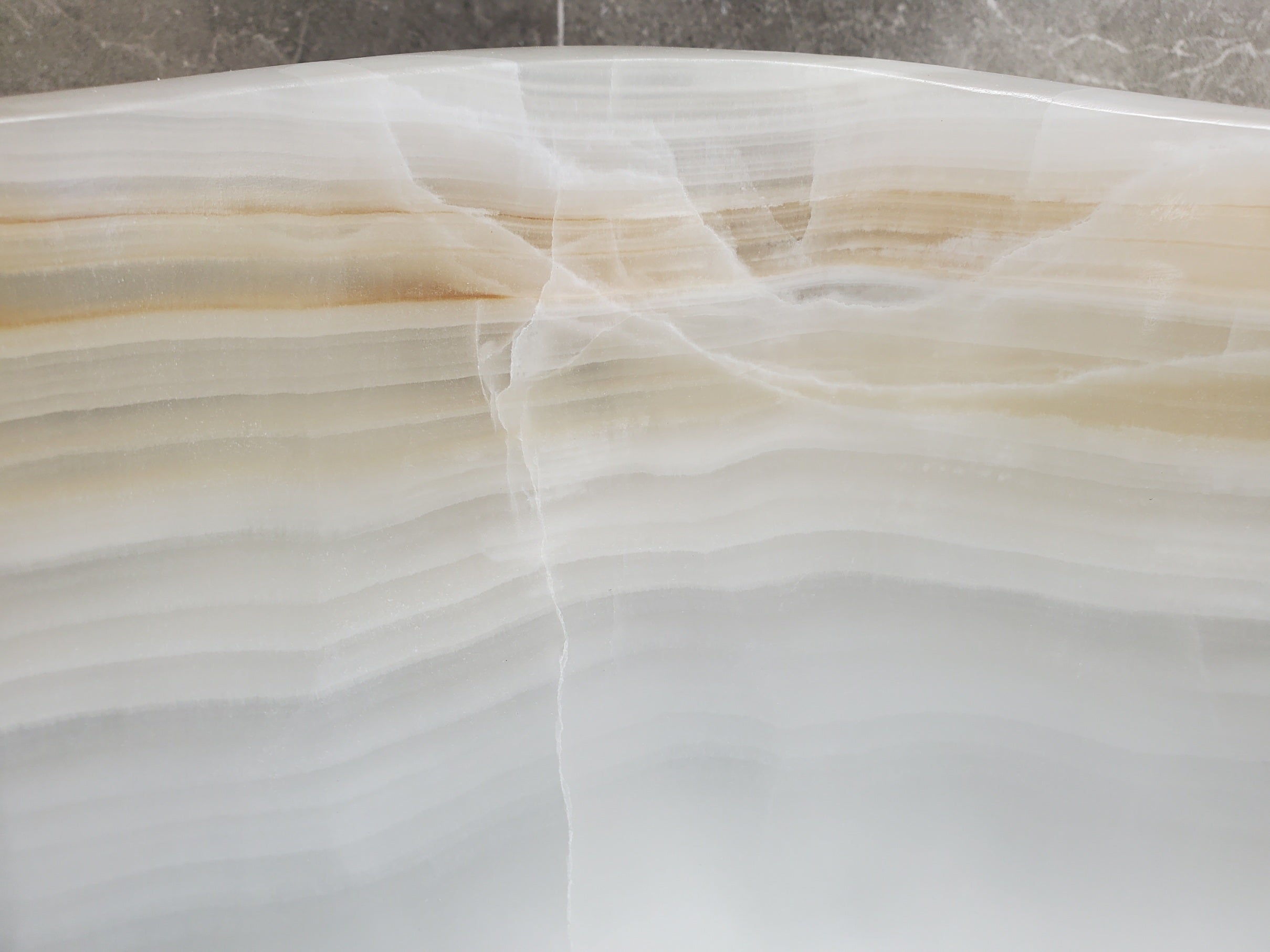 S33_26 White Onyx Bathroom Vessel Sink