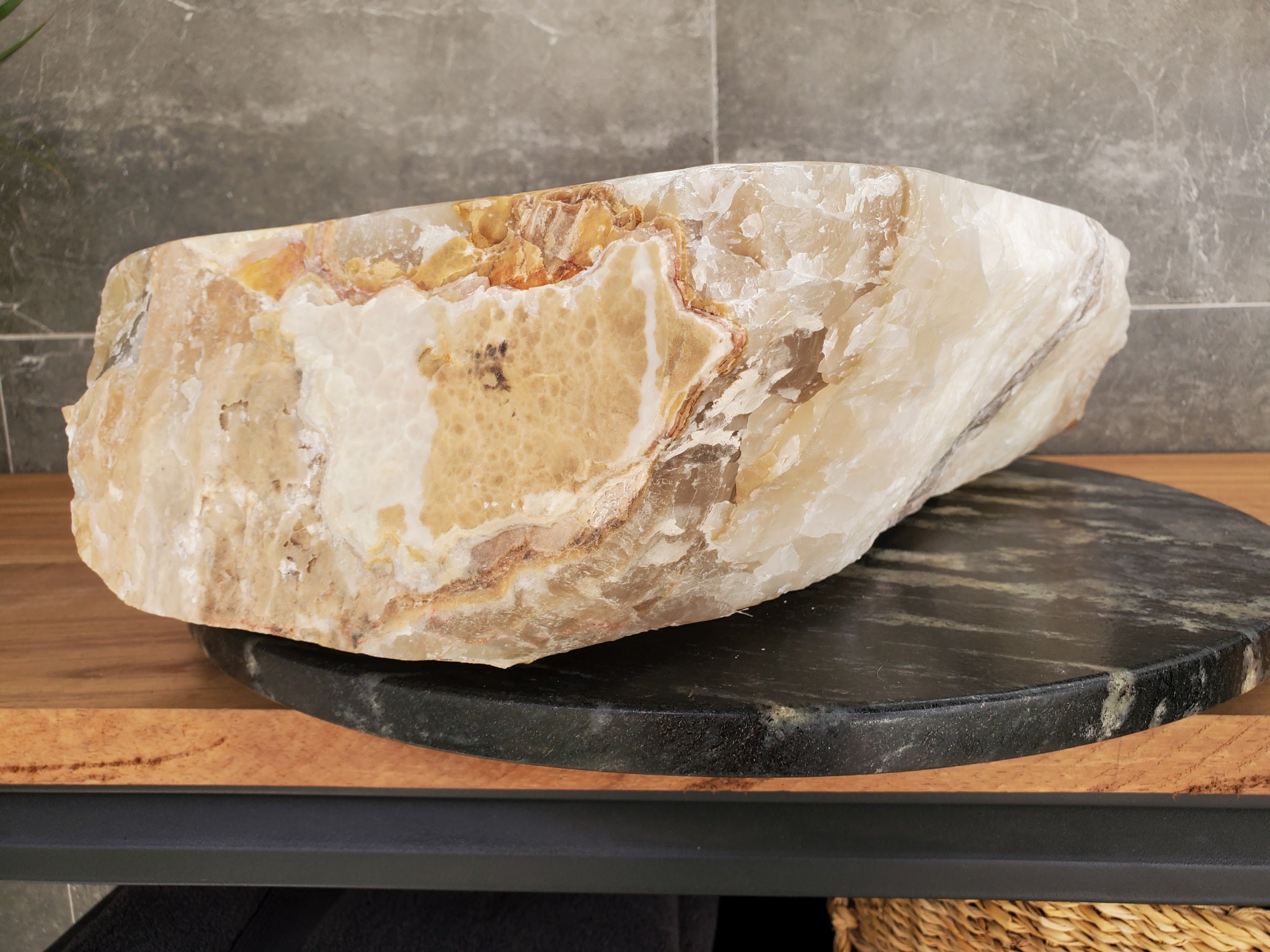S33_09 Onyx Stone Vessel Sink - 19.5 x 13 inch
