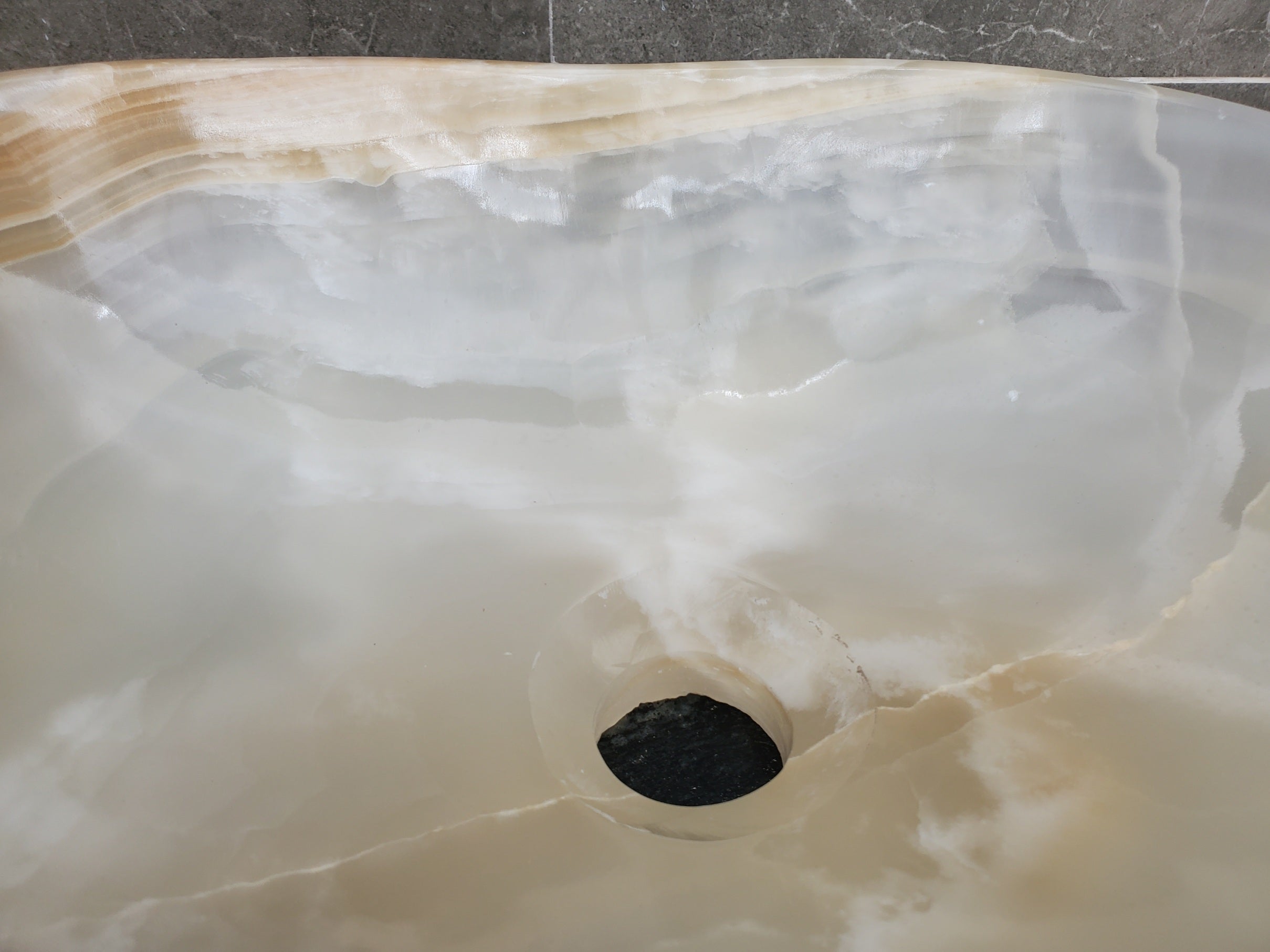 S32_11 Onyx Stone Vessel Bathroom Sink - 18 x 12 inch