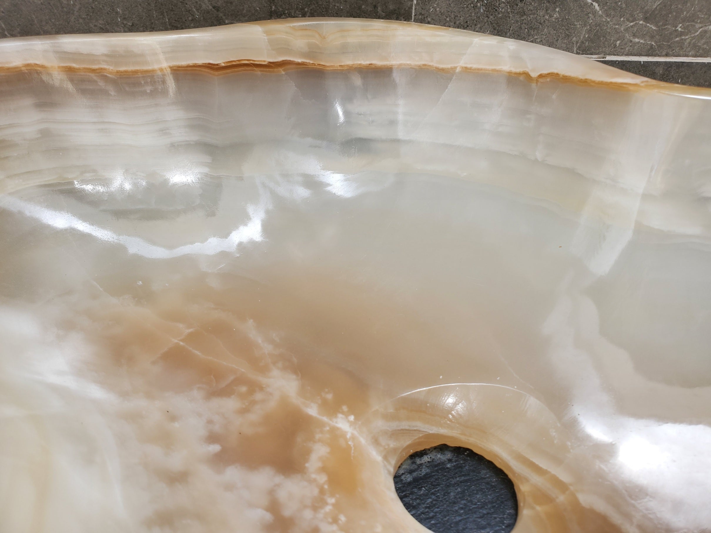 S32_15 Onyx Stone Vessel Bathroom Sink