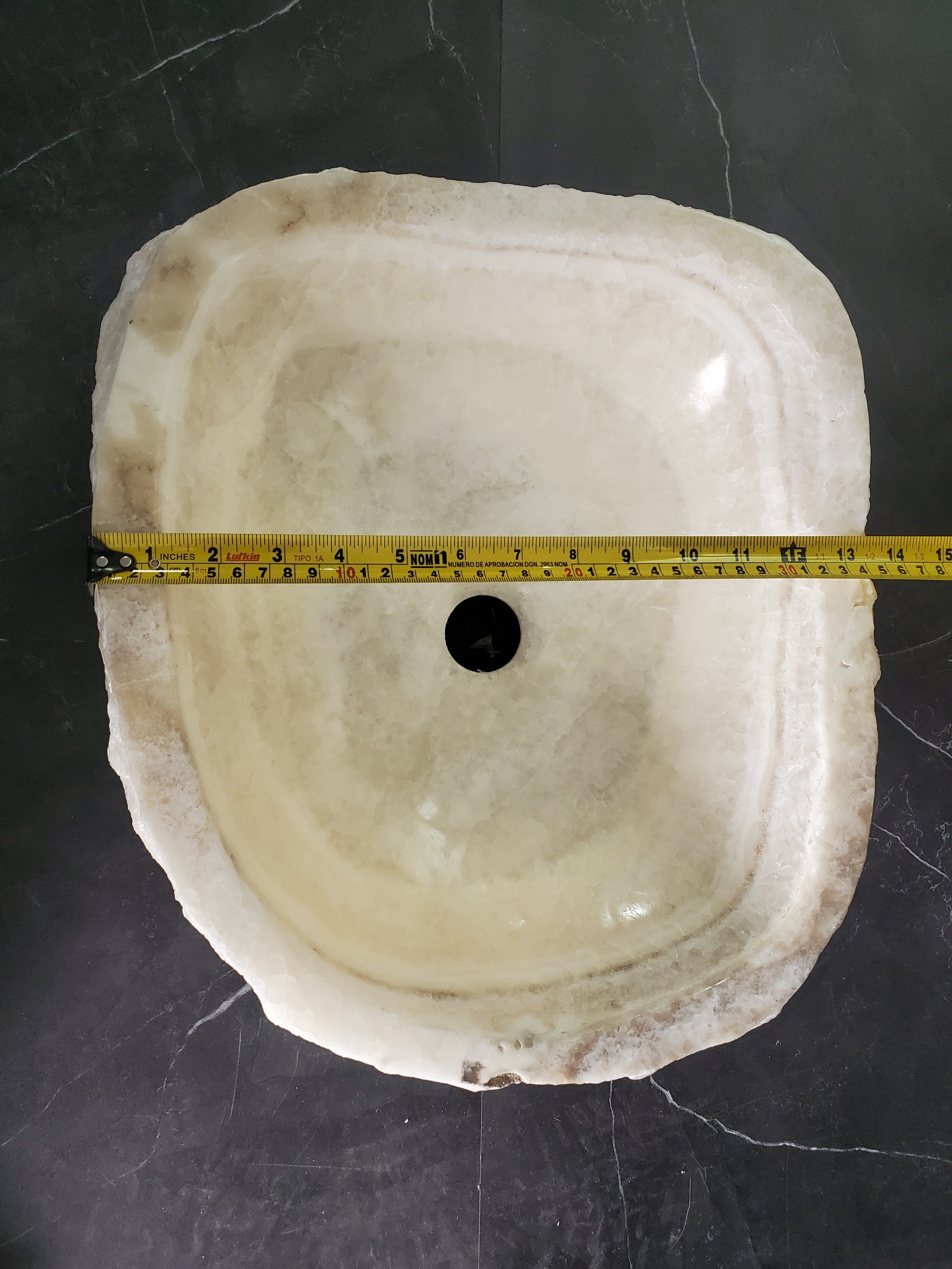 S33_18 Onyx Stone Vessel Sink- 15.5 x 13.5 inch