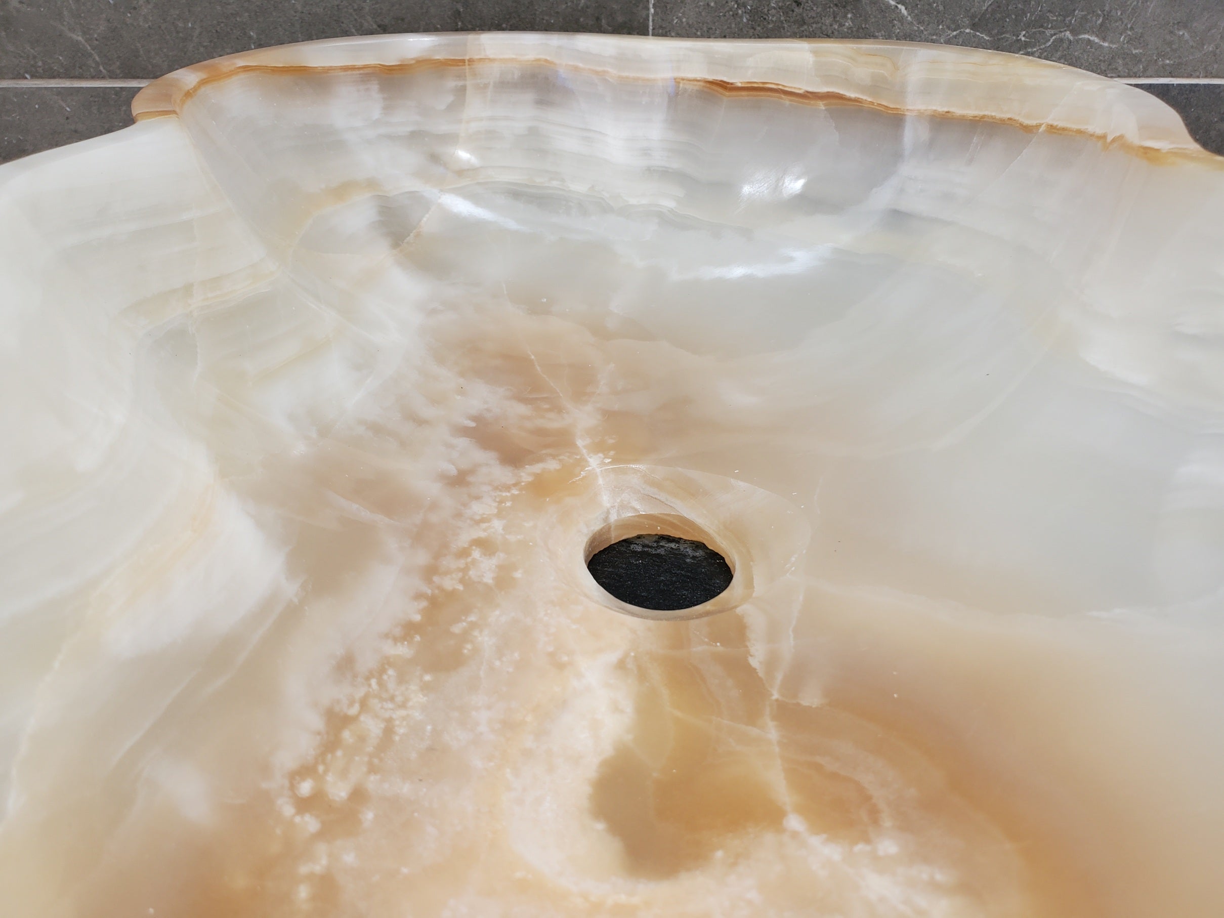 S32_15 Onyx Stone Vessel Bathroom Sink- 19 x 13.5 inch