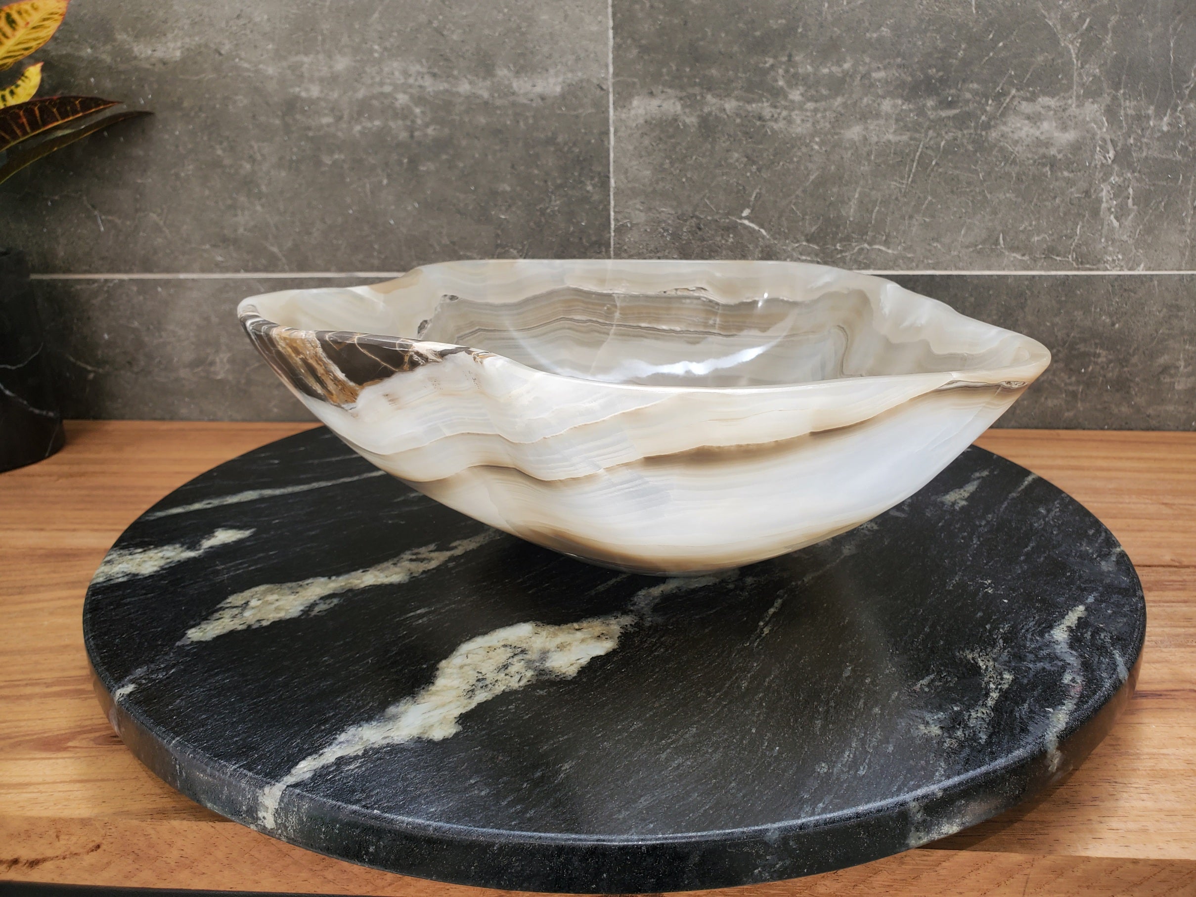 S32_17 Onyx Stone Vessel Bathroom Sink - 15 x 13 inch