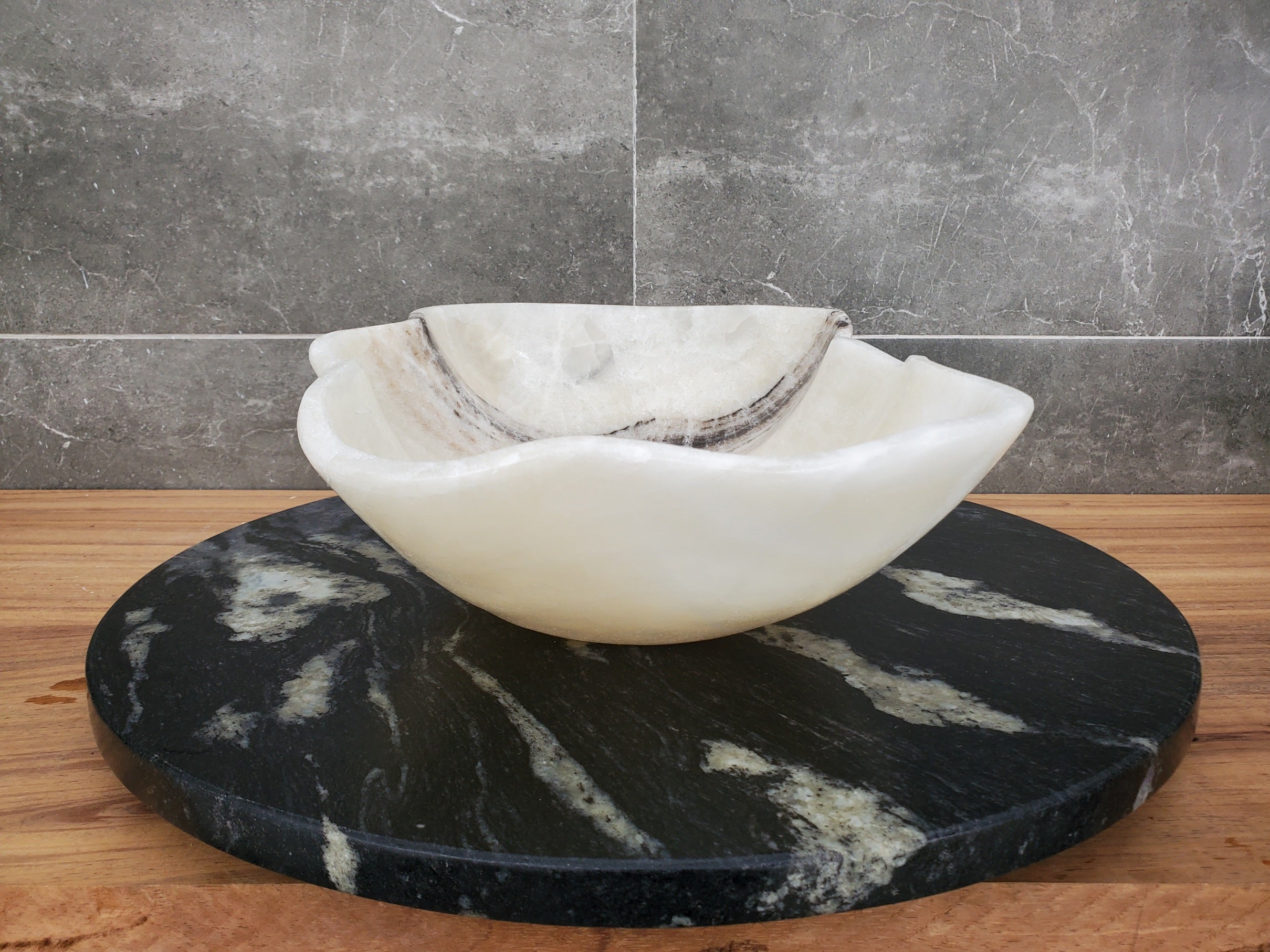 S32_05 Onyx Stone Vessel Bathroom Sink - 16.5 x 11 inch