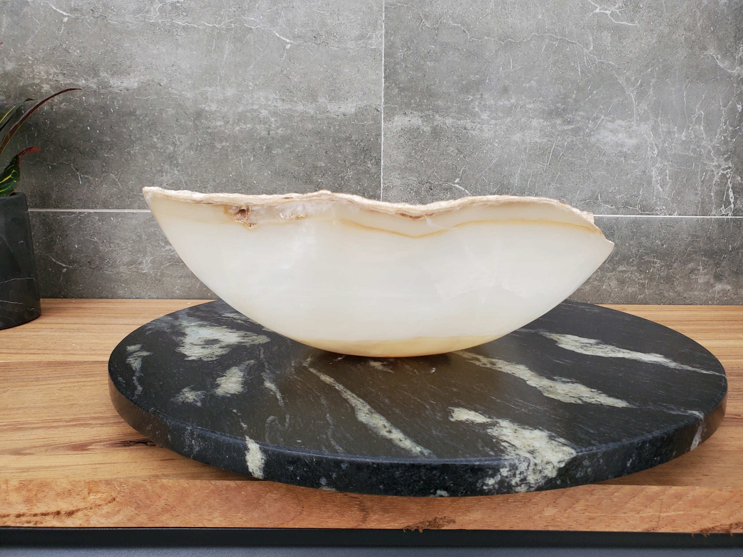 S32_13 Onyx Stone Vessel Bathroom Sink - 17 x 12 inch