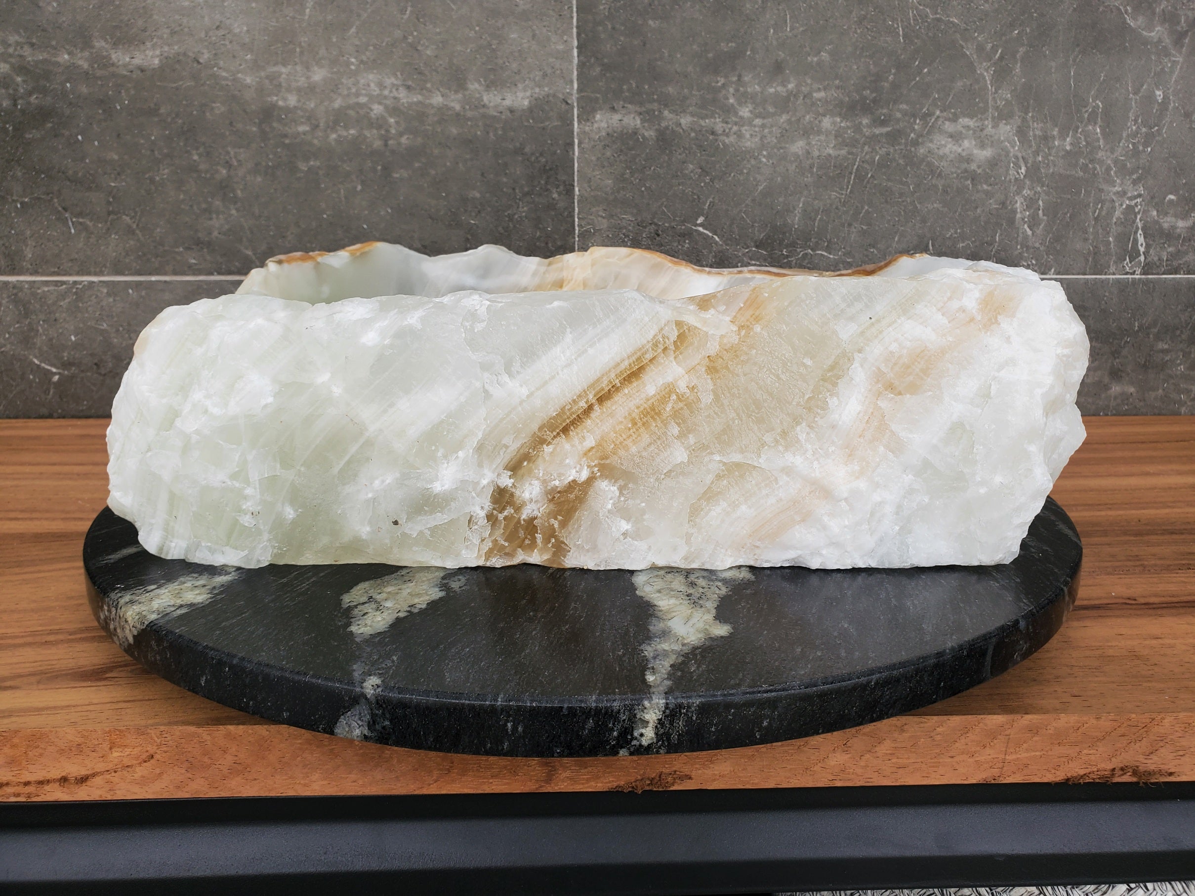 S31_49 Onyx Stone Vessel Bathroom Sink