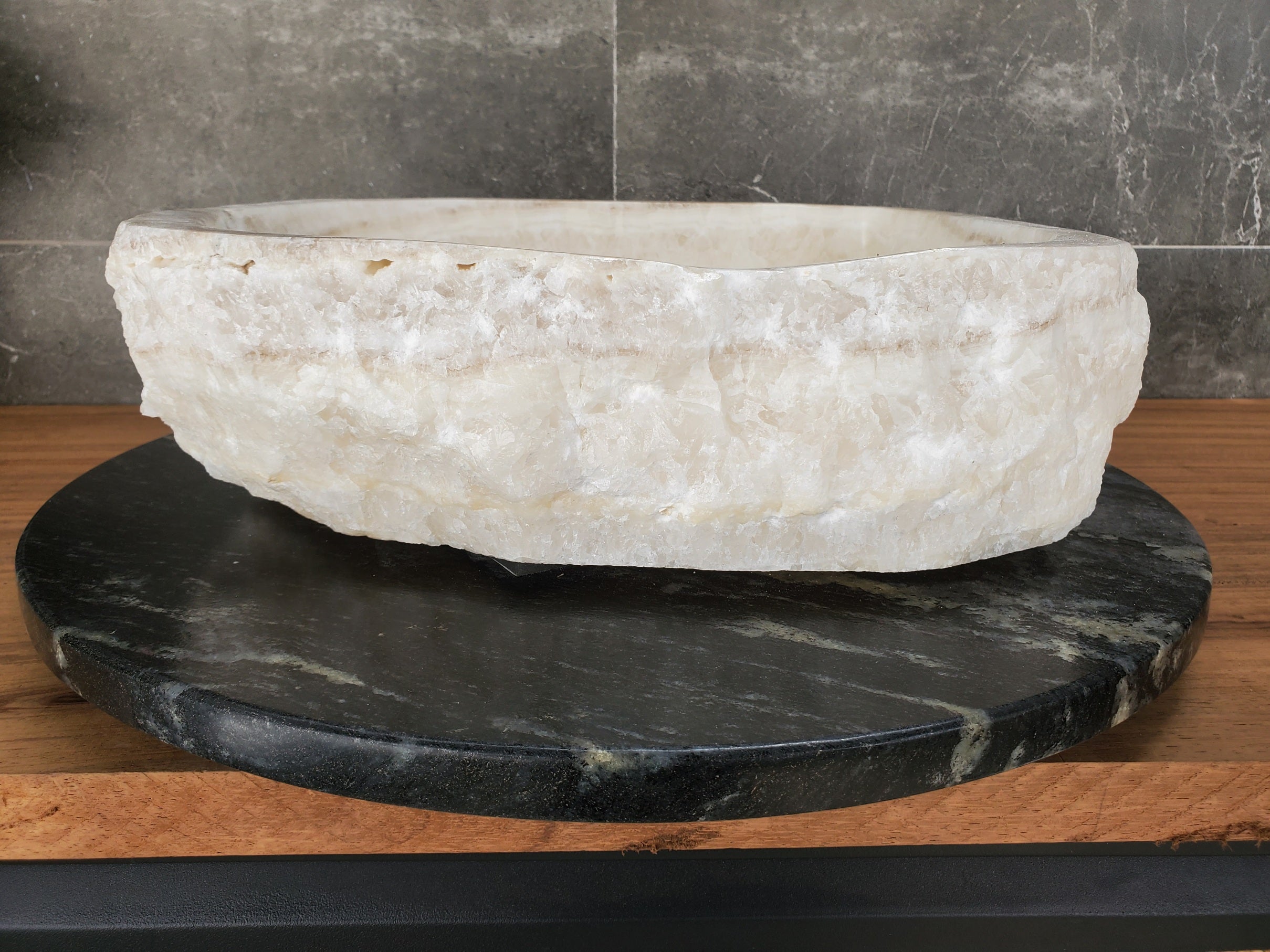 S33_18 Onyx Stone Vessel Sink- 15.5 x 13.5 inch