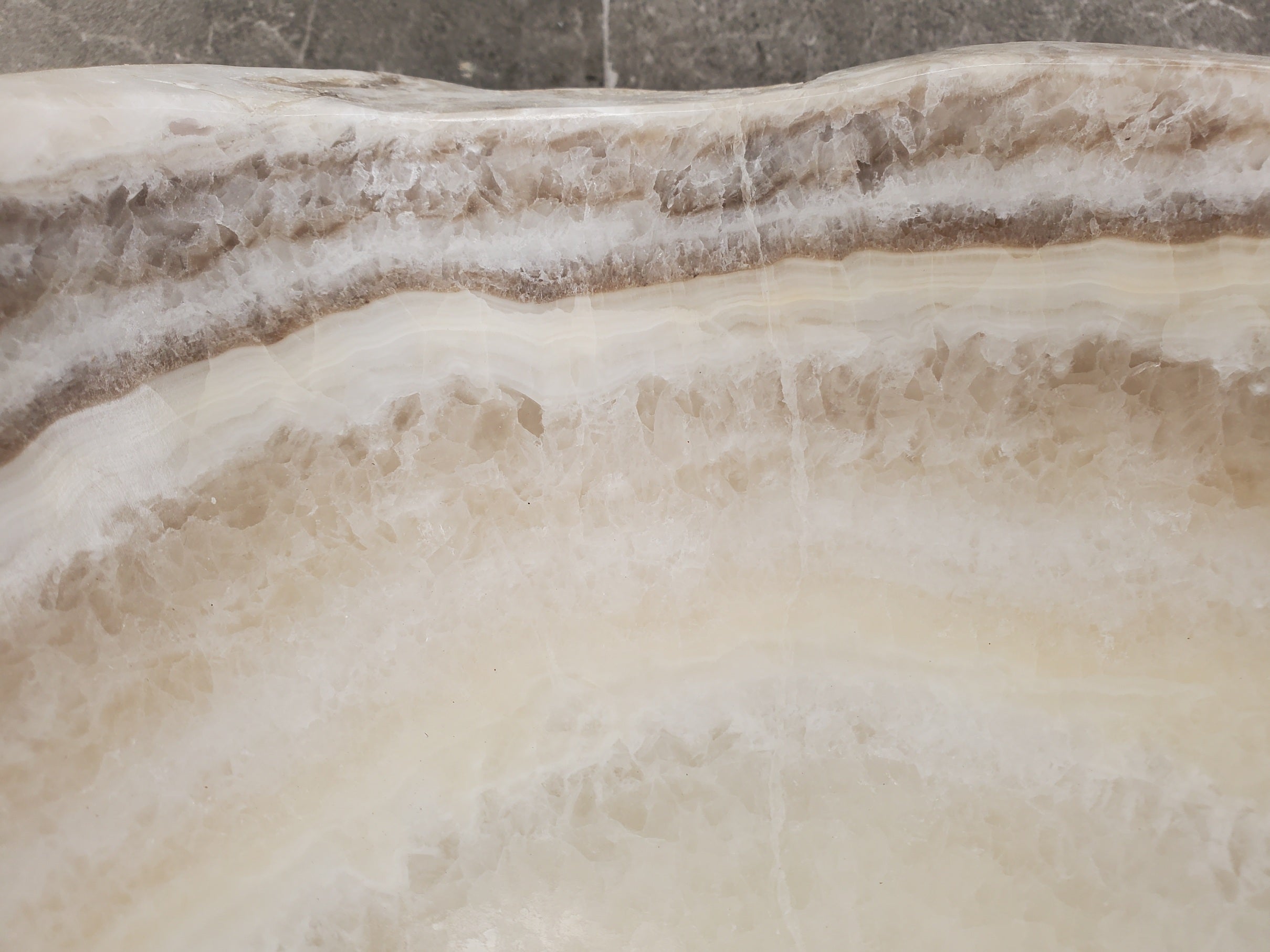 S33_16 Onyx Stone Vessel Bathroom Sink - 15 x 12 inch