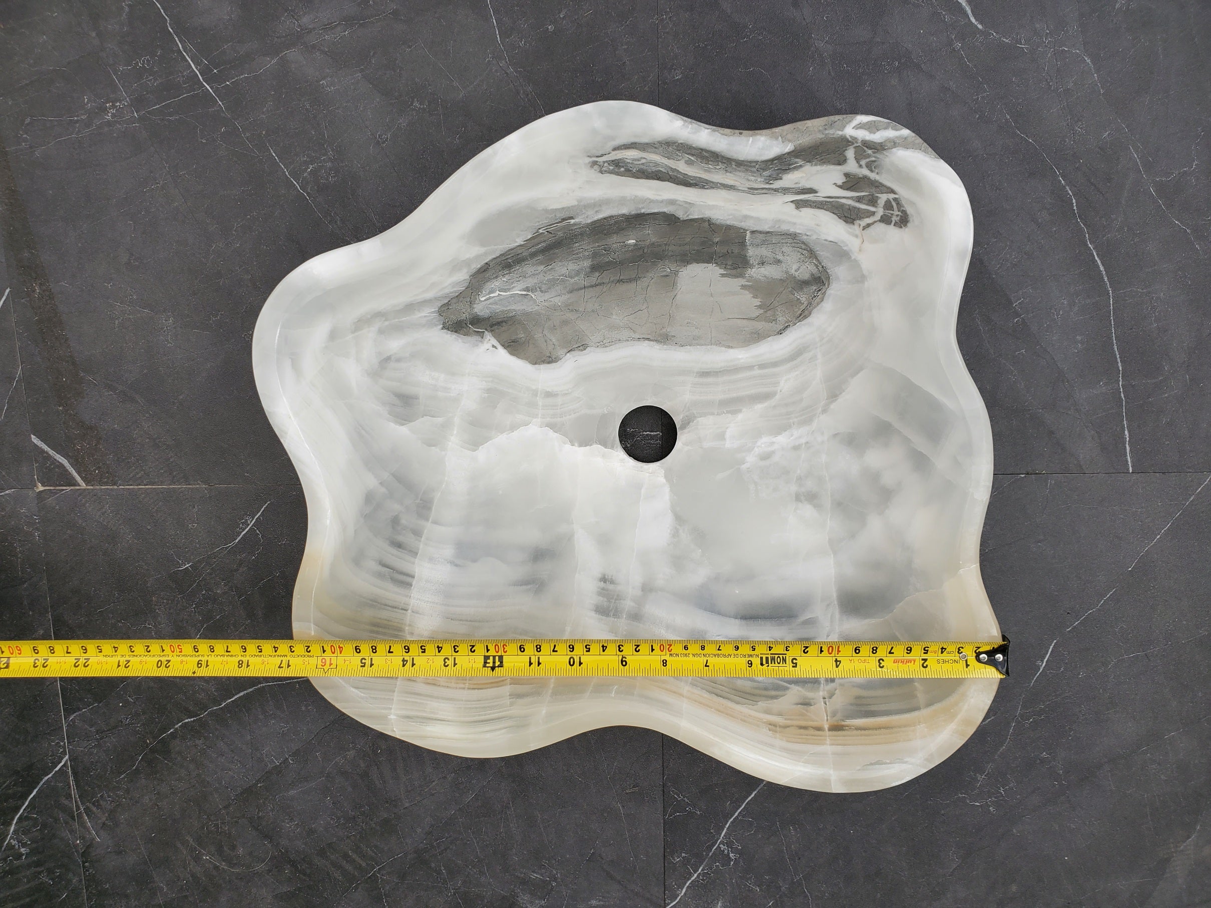 S33_29 White Onyx Bathroom Vessel Sink