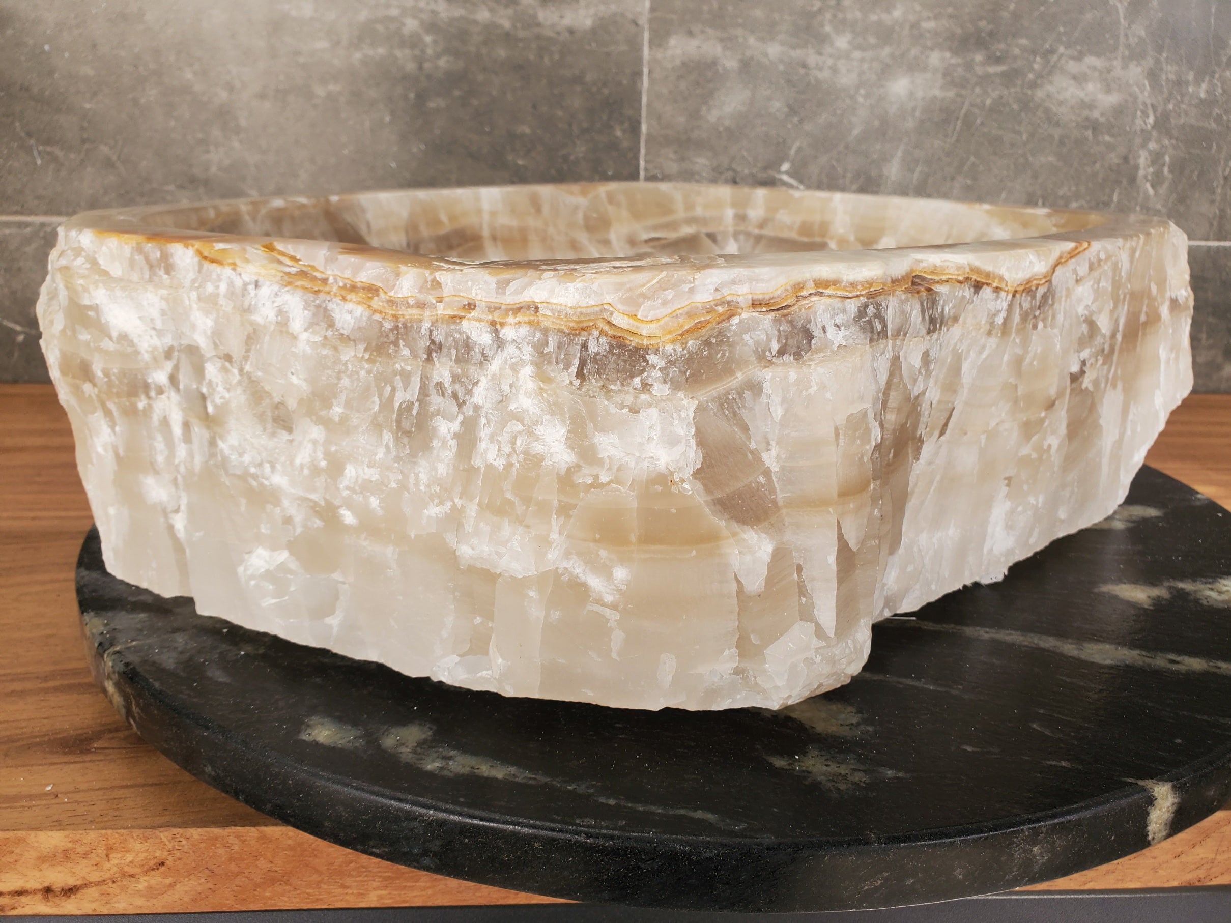 S33_15 Onyx Stone Vessel Sink - 17 x 14 inch