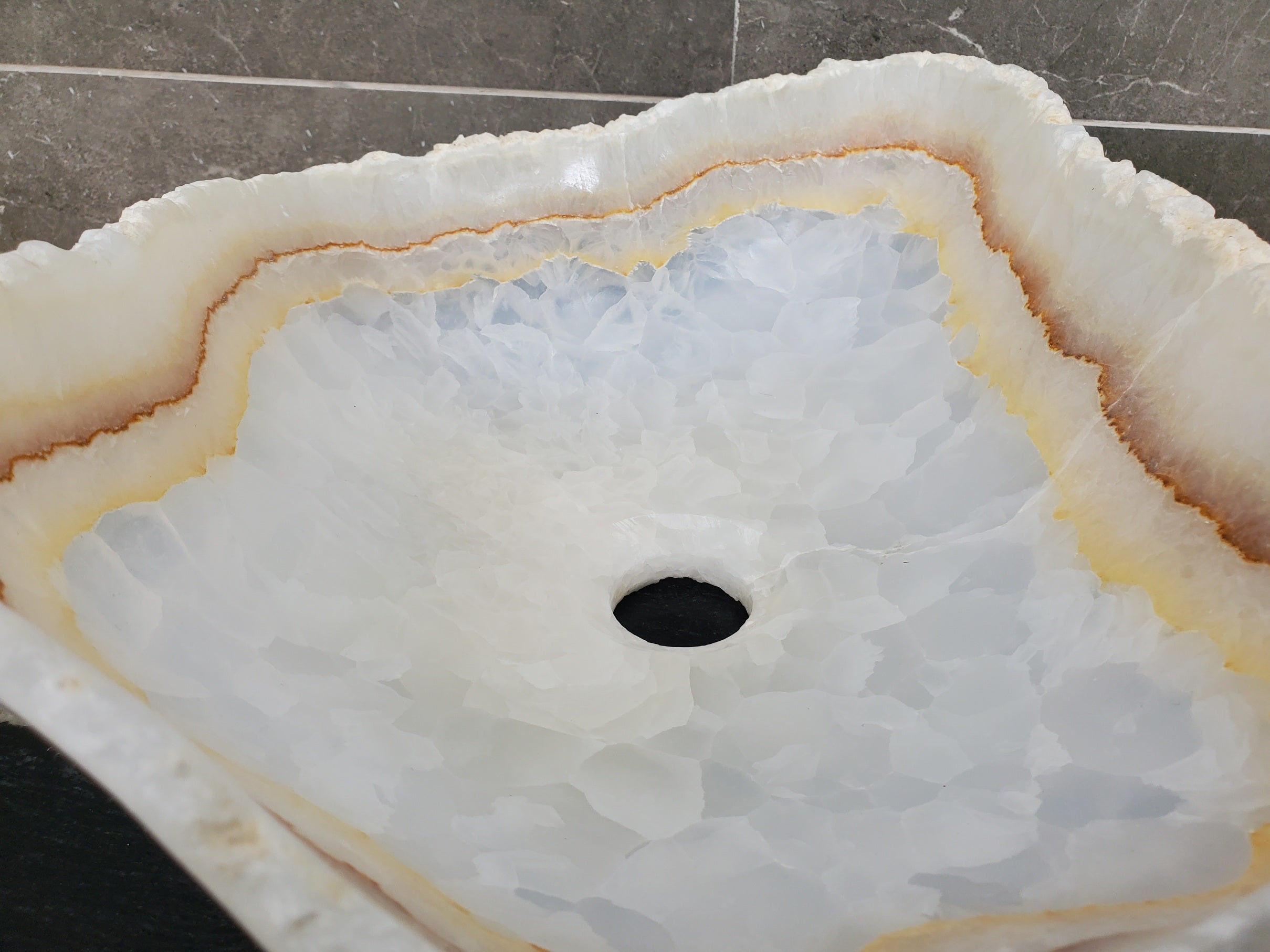 S32_03 Onyx Stone Vessel Bathroom Sink