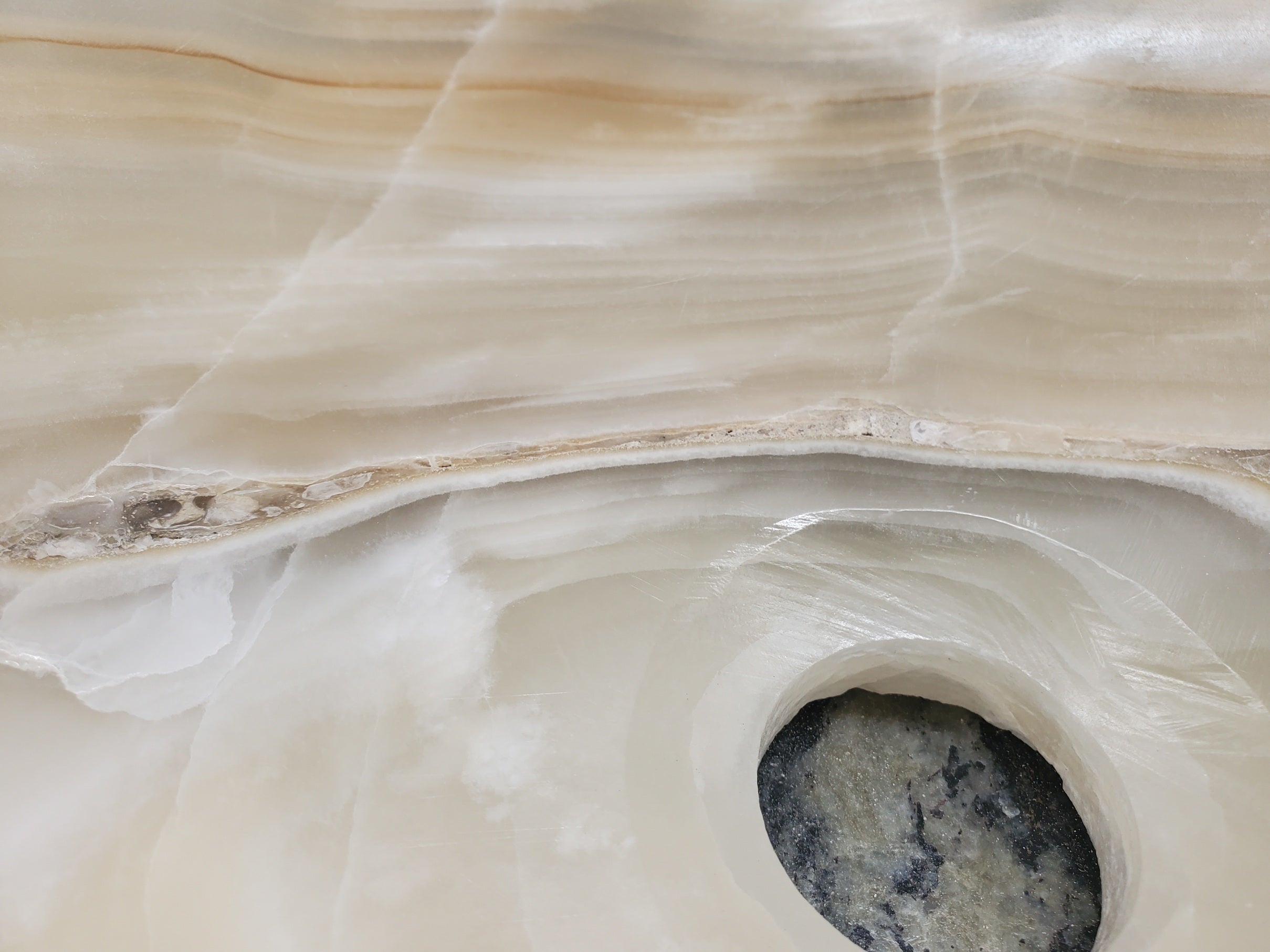 S33_23 White Onyx Bathroom Vessel Sink