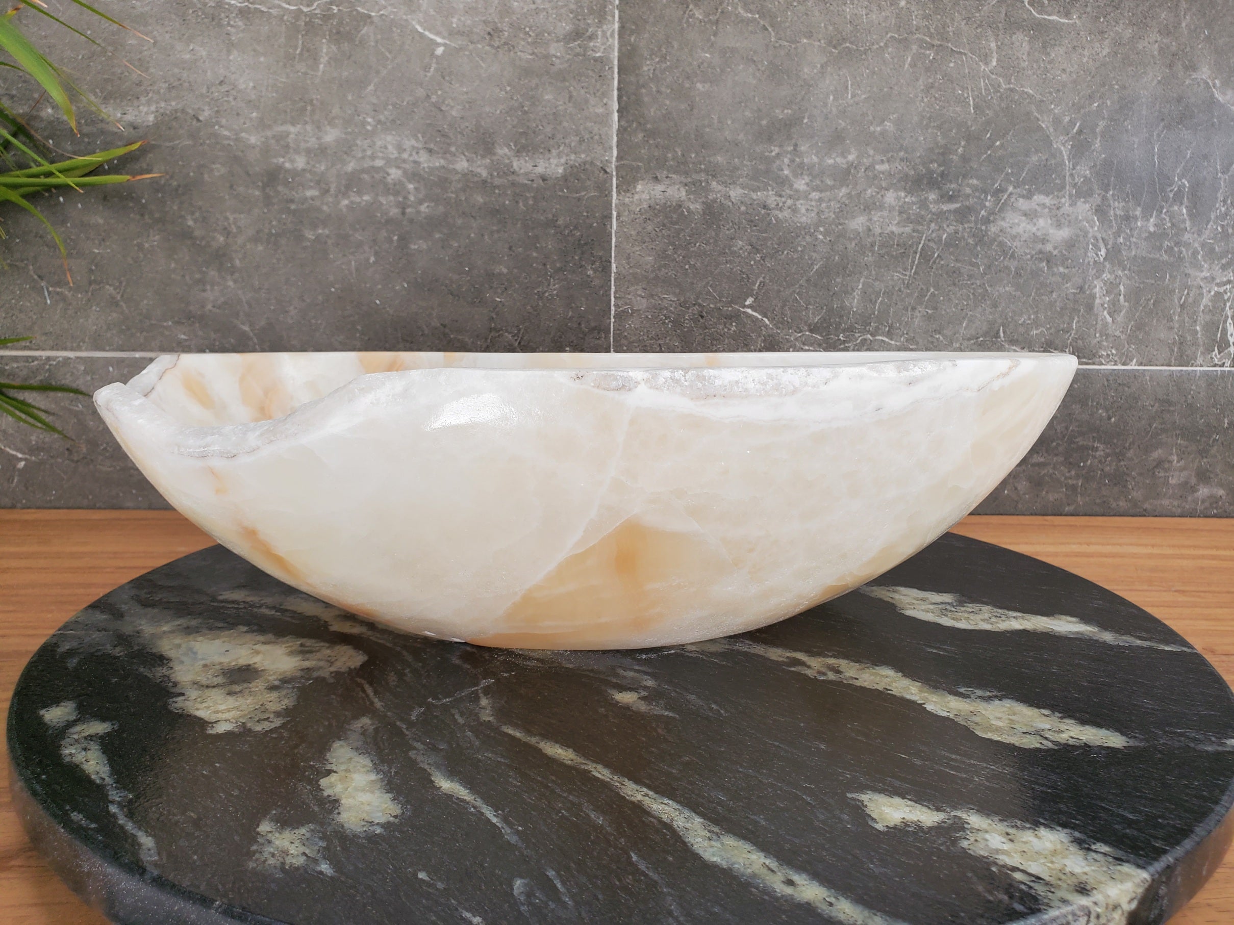 S33_33 Neutral White Onyx Bathroom Vessel Sink