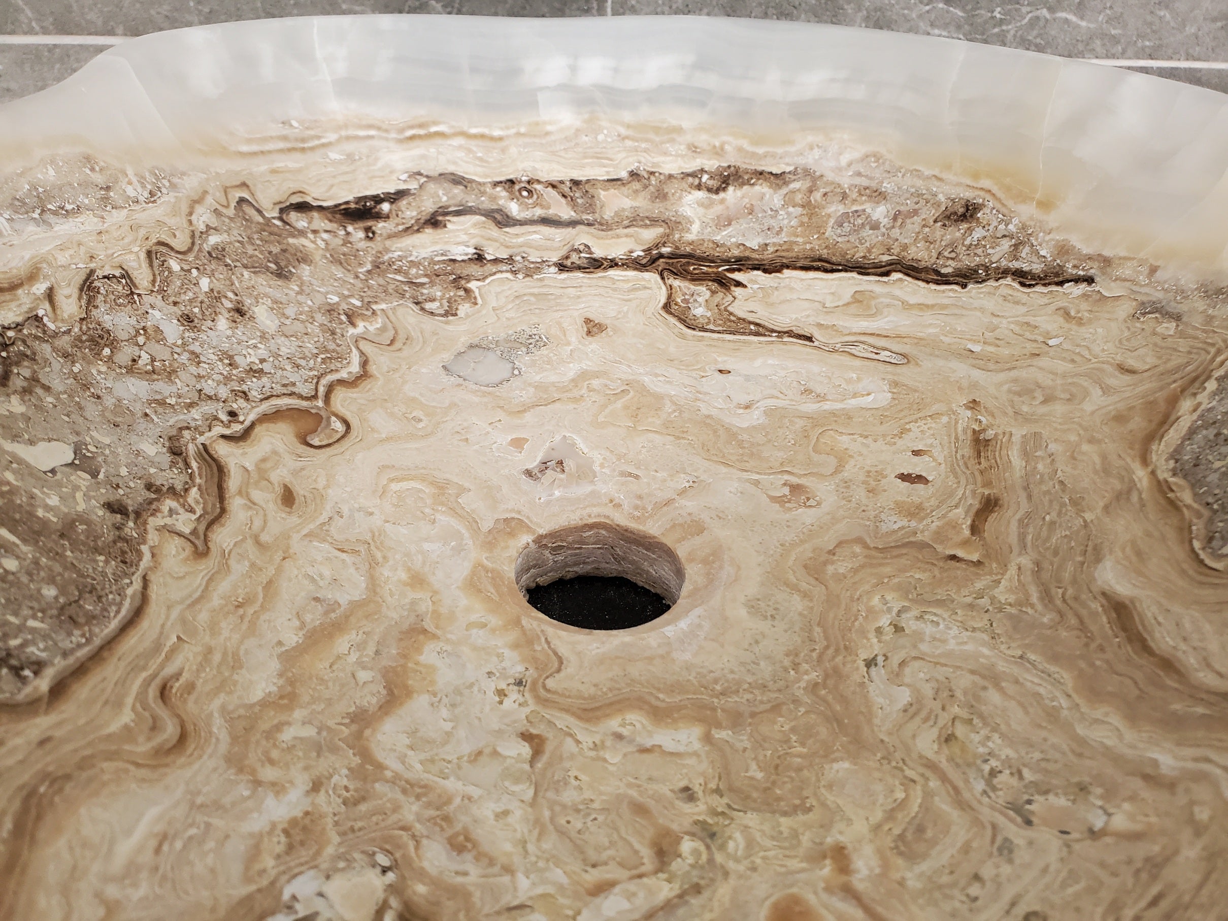 S33_39 Onyx Stone Vessel Bathroom Sink