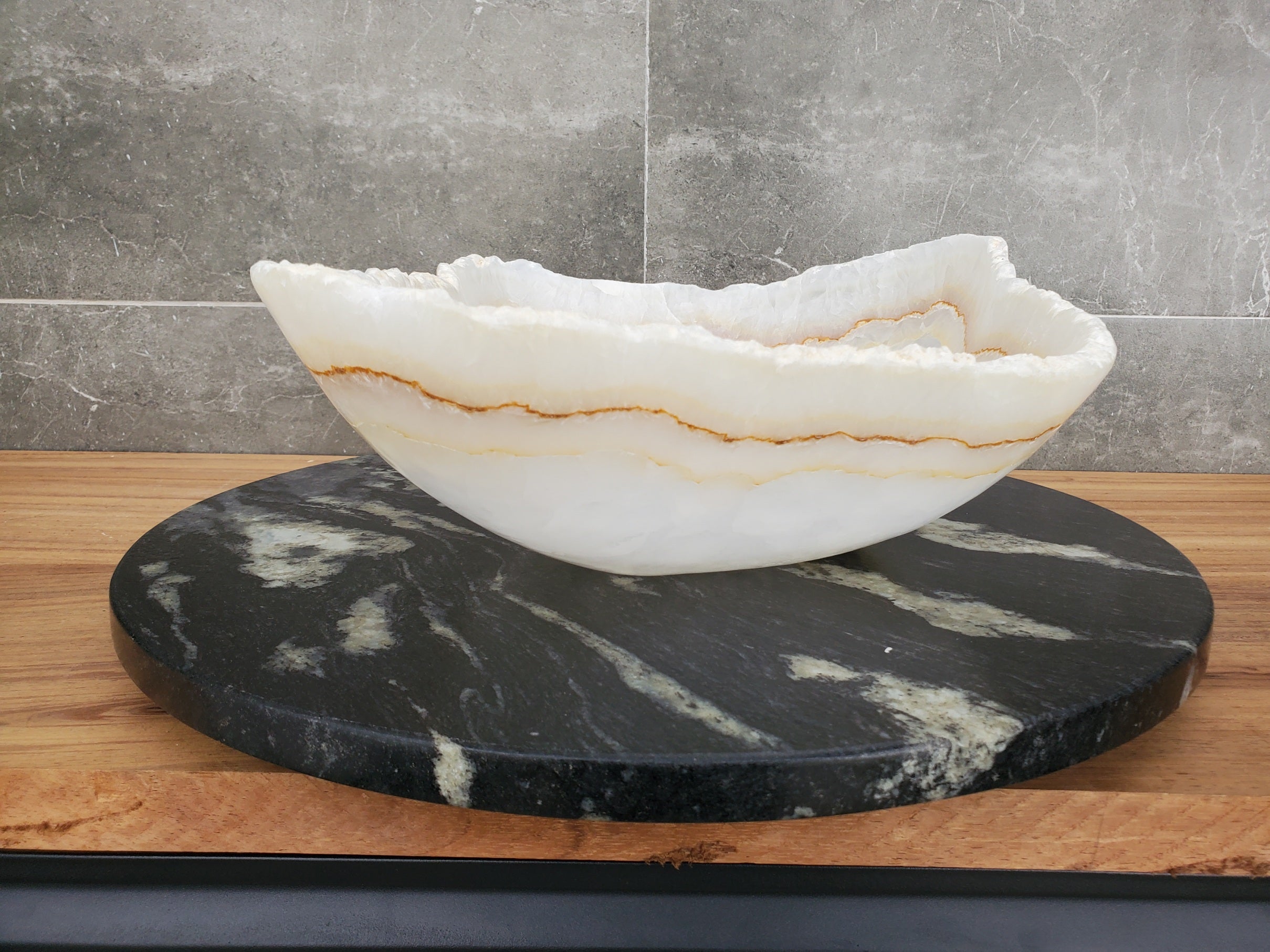 S32_03 Onyx Stone Vessel Bathroom Sink