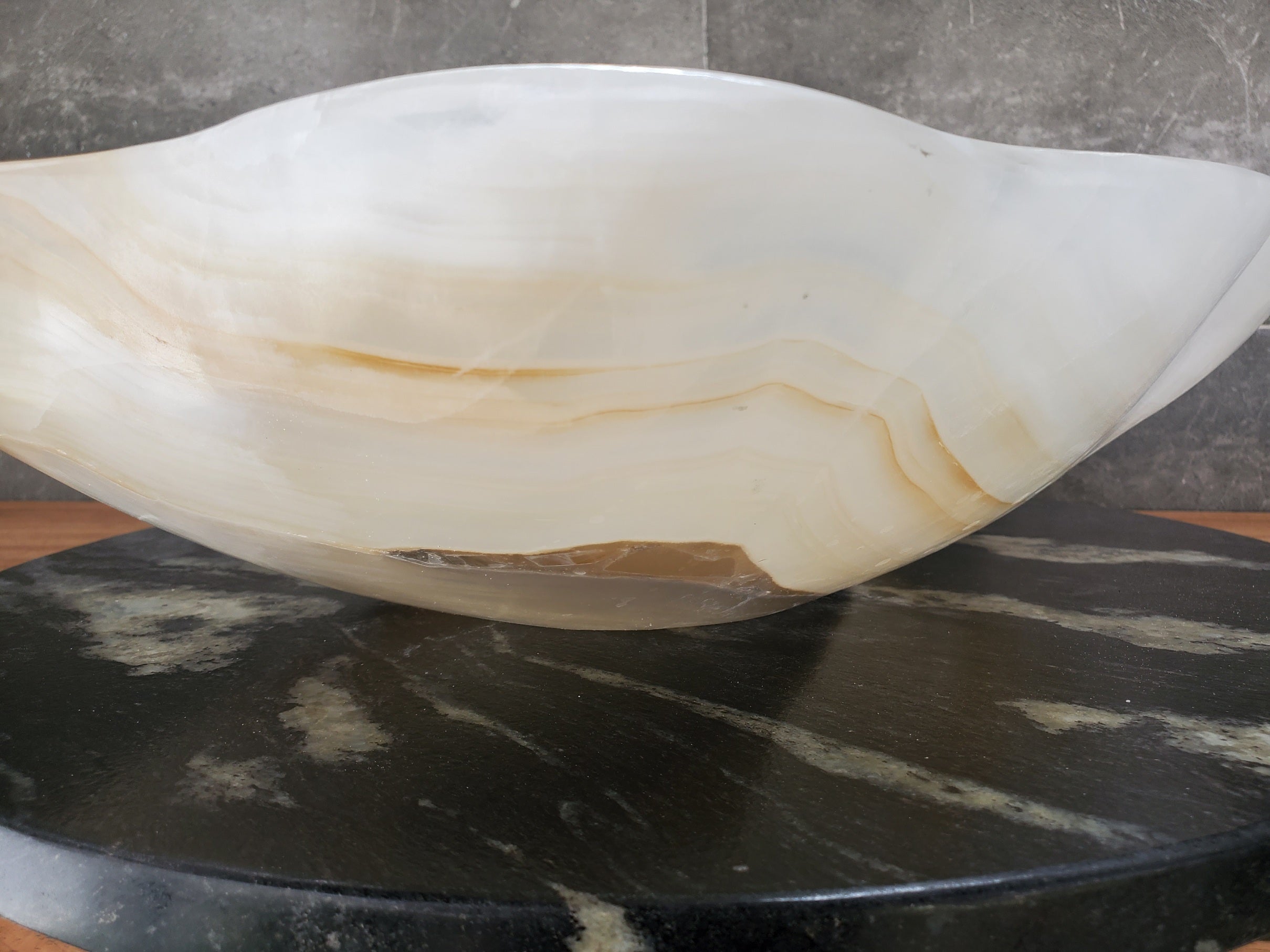 S33_23 White Onyx Bathroom Vessel Sink - 17 x 16 inch