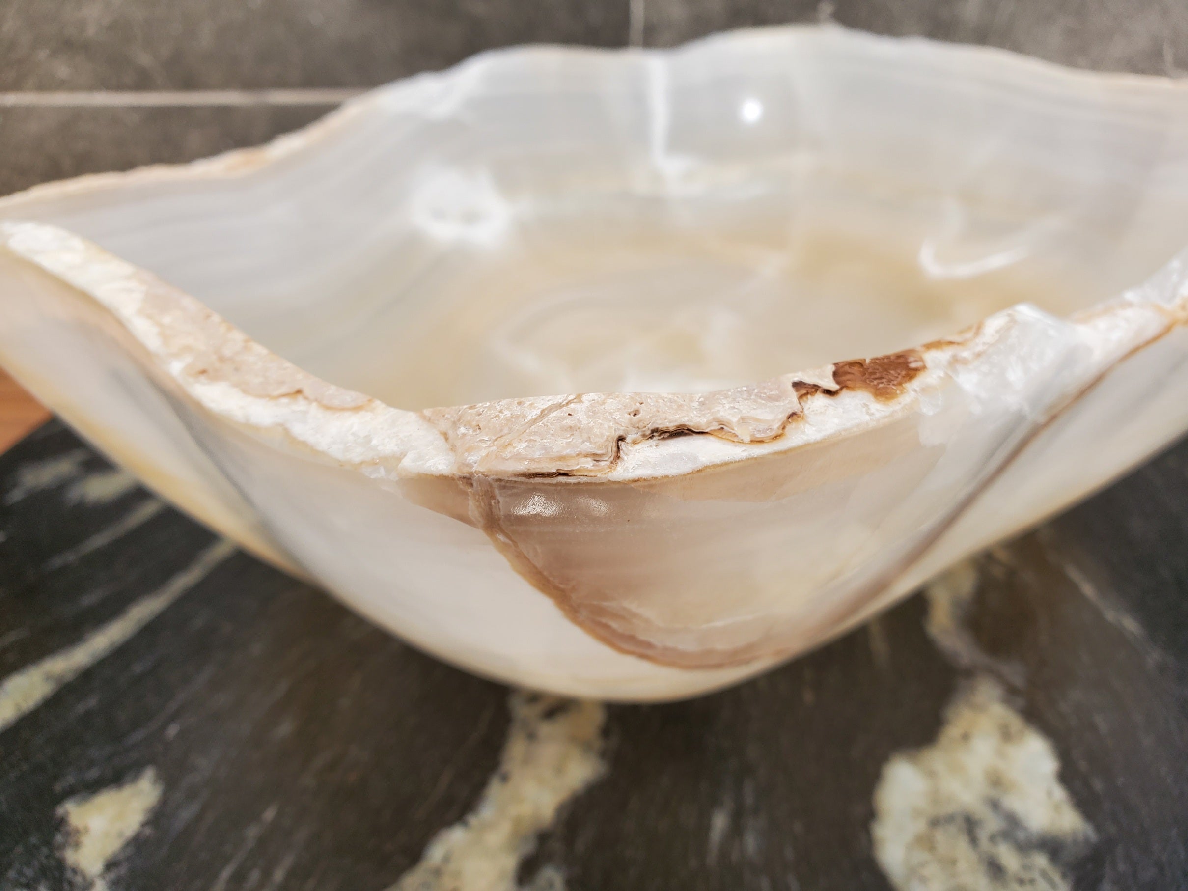 S32_21 Onyx Stone Vessel Bathroom Sink - 16 x 13 inch