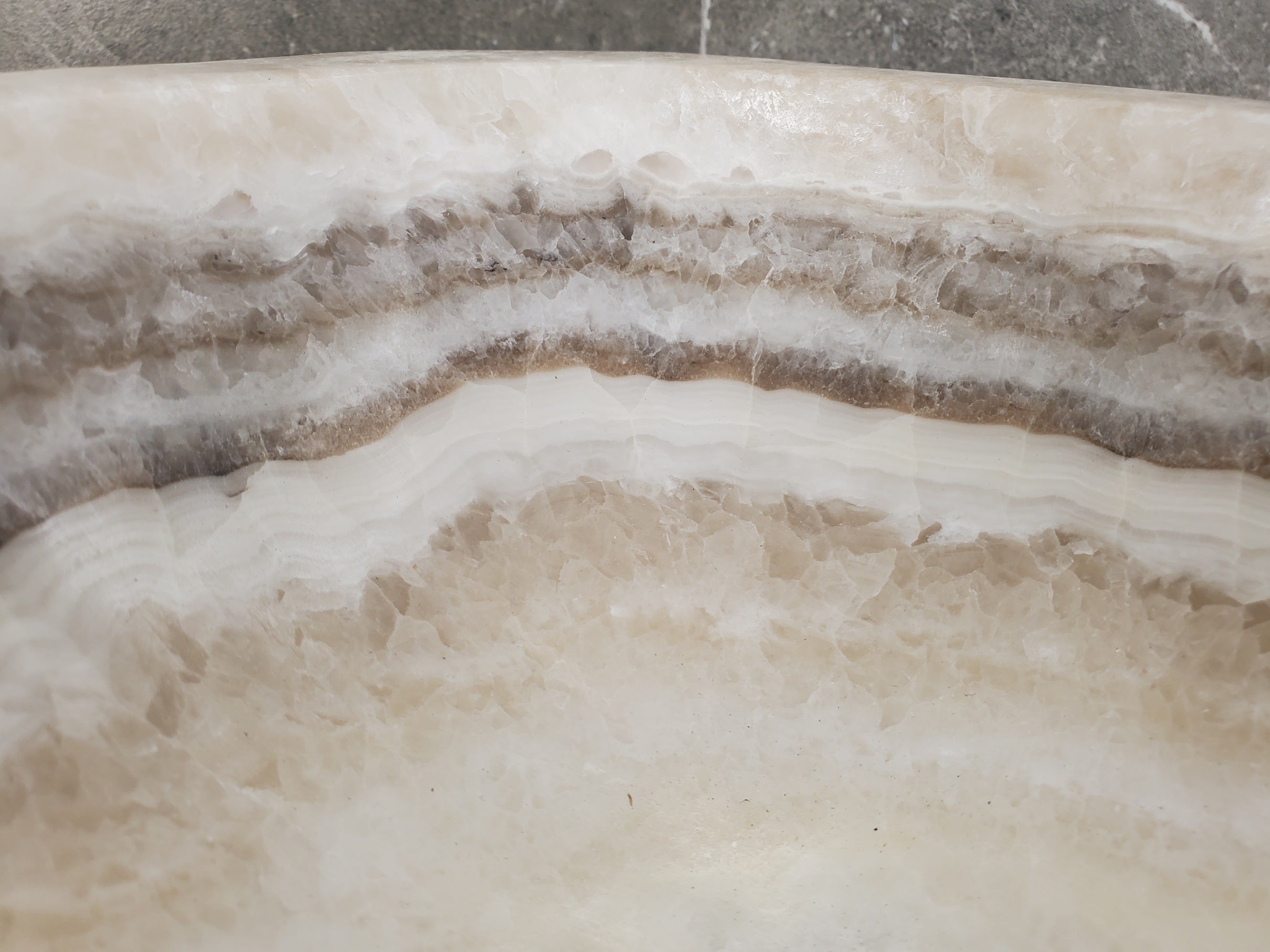 S33_16 Onyx Stone Vessel Bathroom Sink - 15 x 12 inch