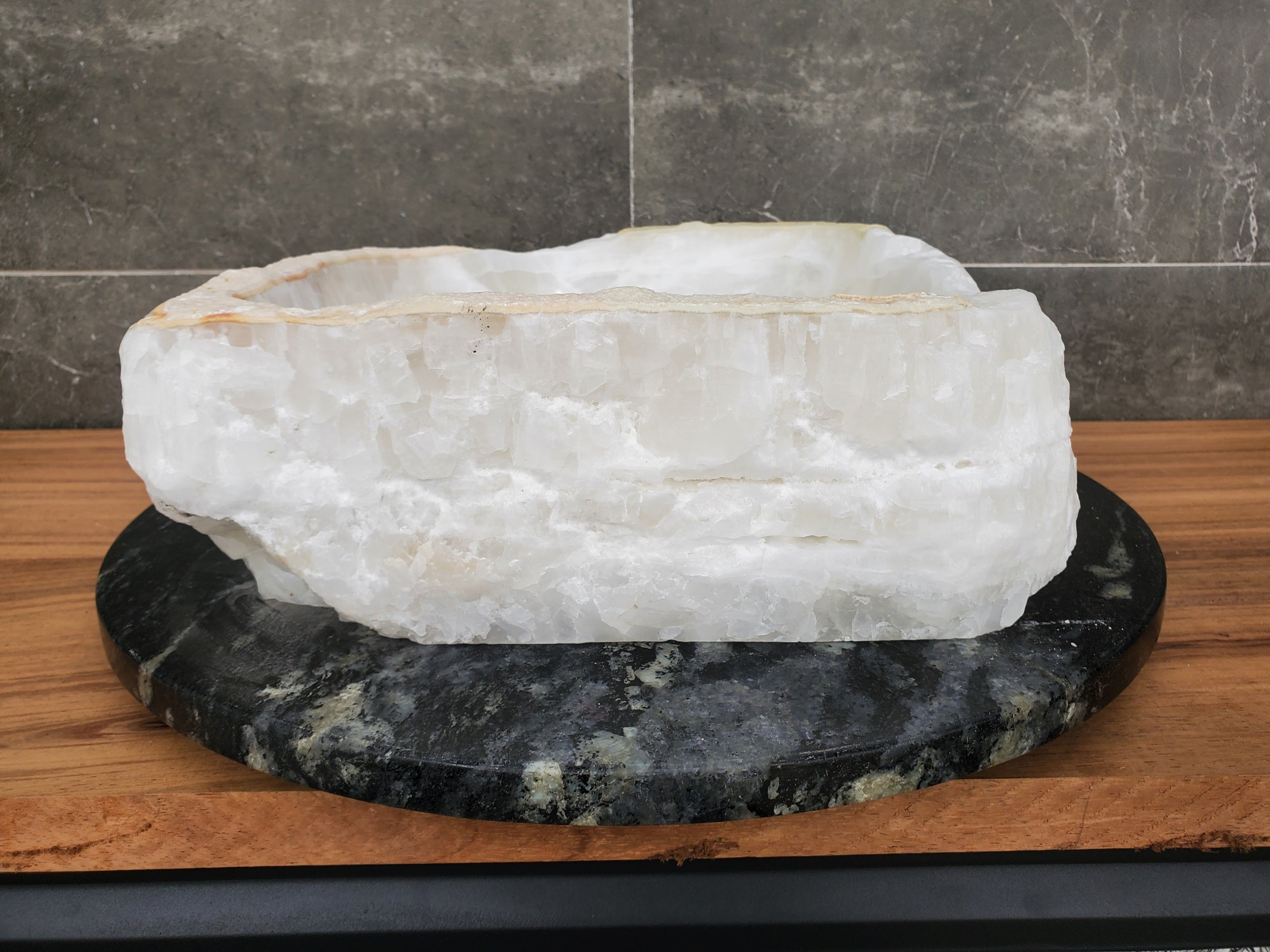 S31_45 Onyx Stone Vessel Bathroom Sink - 15.5 x 13.5 Inch