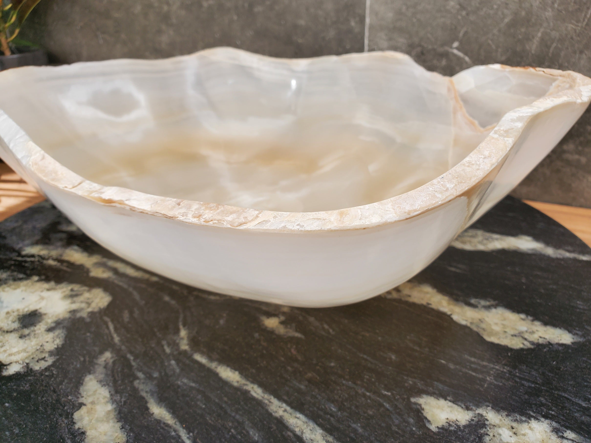 S32_21 Onyx Stone Vessel Bathroom Sink - 16 x 13 inch