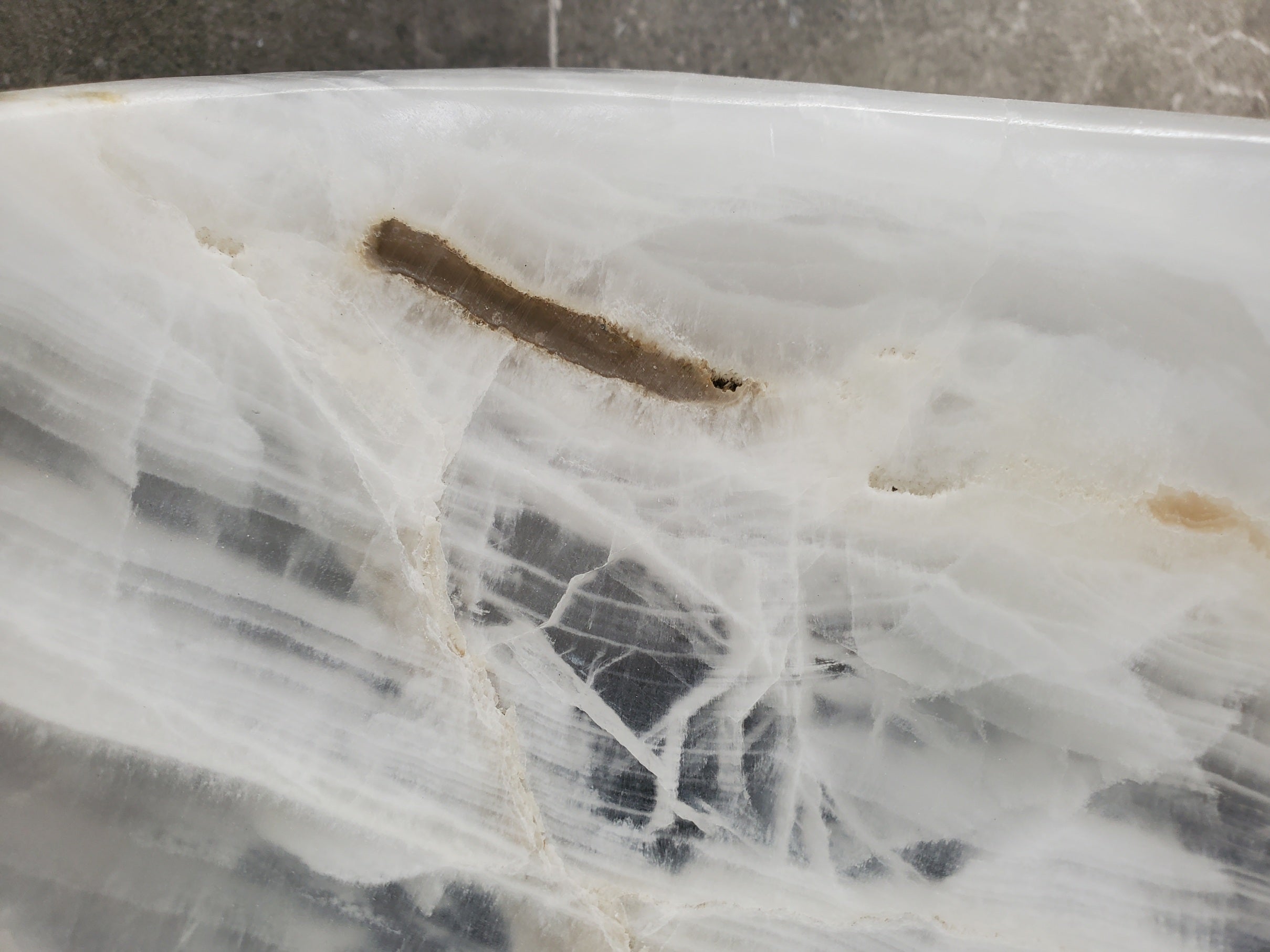 S33_24 White Onyx Bathroom Vessel Sink