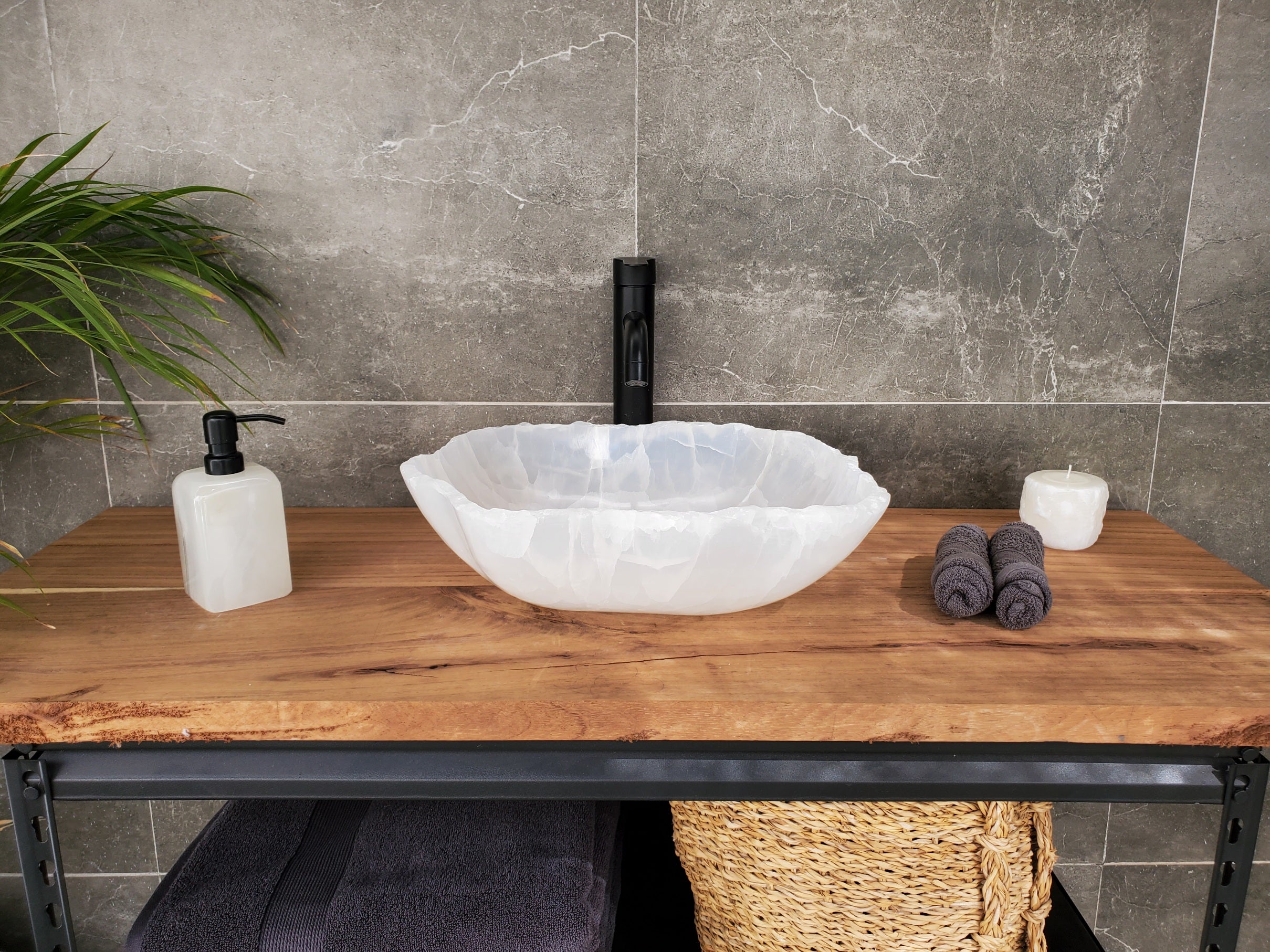 SET3303 Onyx Stone Master Bath Set of 2 (Two) Vessel Sinks