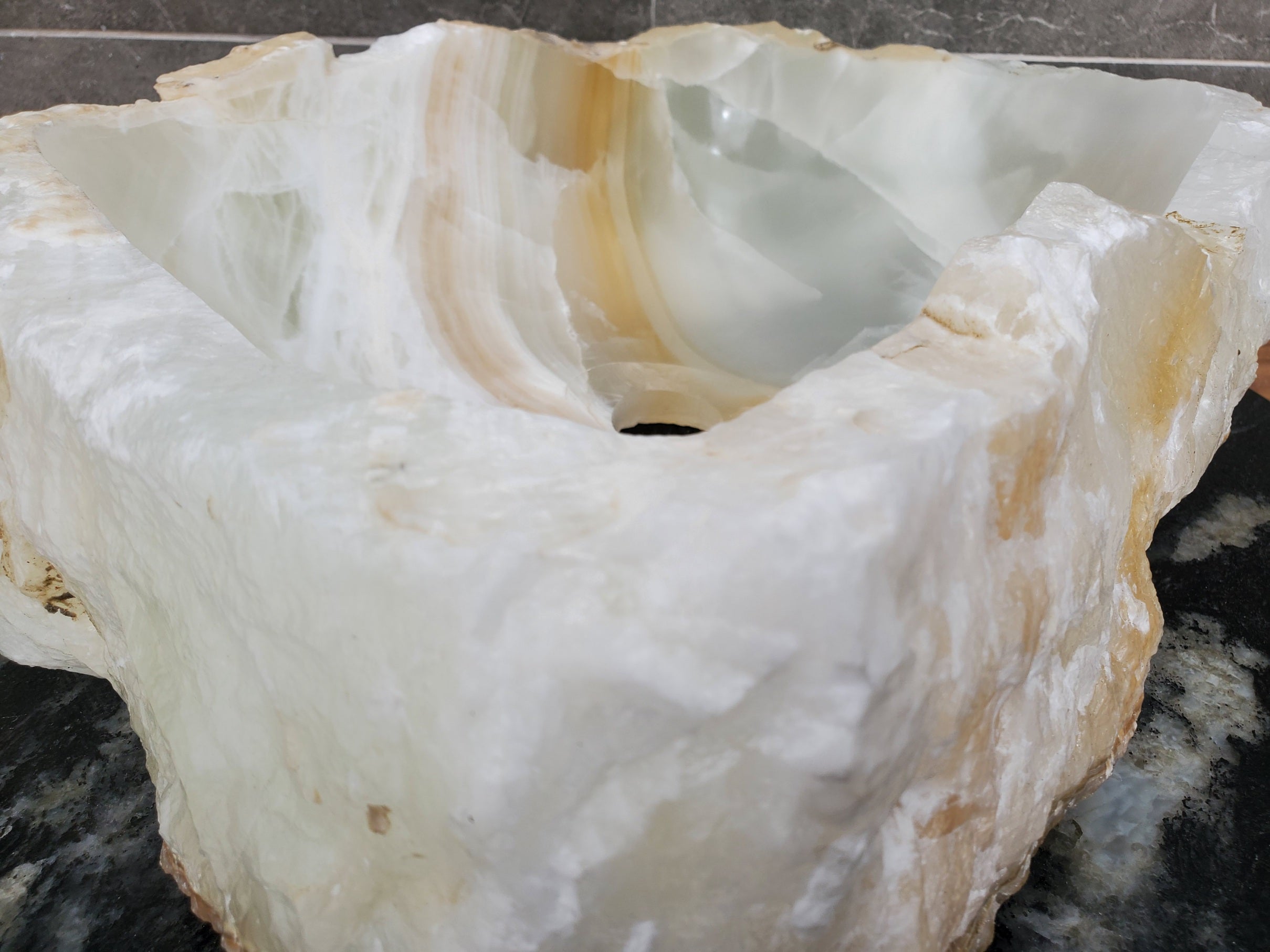 S31_48 Onyx Stone Vessel Bathroom Sink