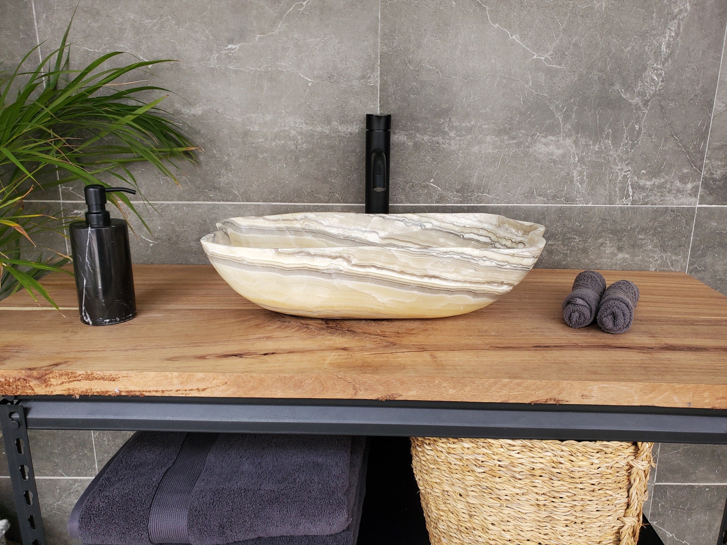 S33_43 Onyx Bathroom Vessel Sink - 19 x 11.5 inch