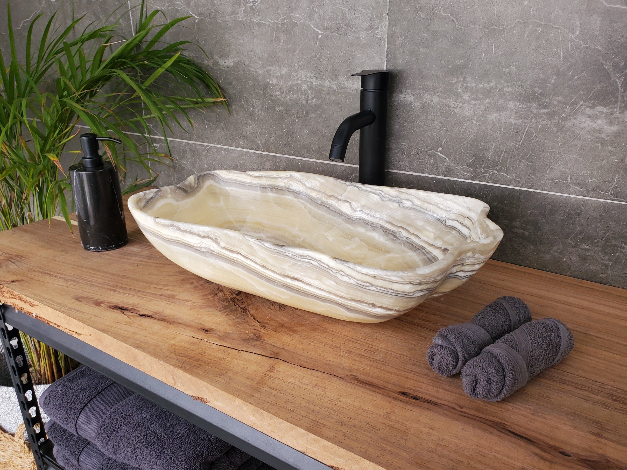 S33_43 Onyx Bathroom Vessel Sink - 19 x 11.5 inch