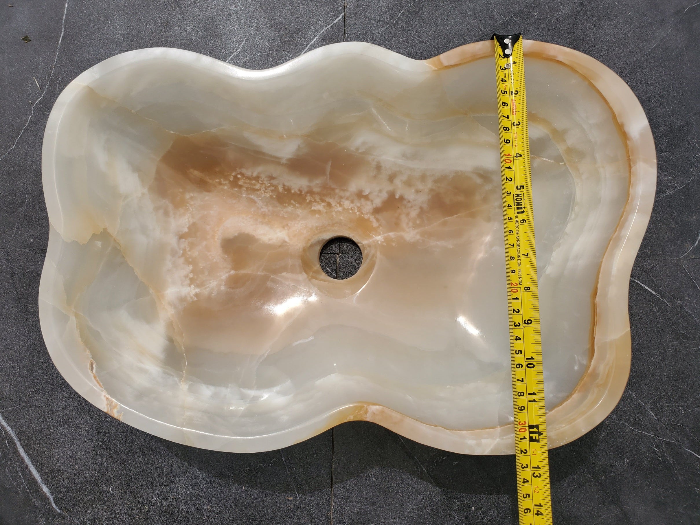 S32_15 Onyx Stone Vessel Bathroom Sink- 19 x 13.5 inch