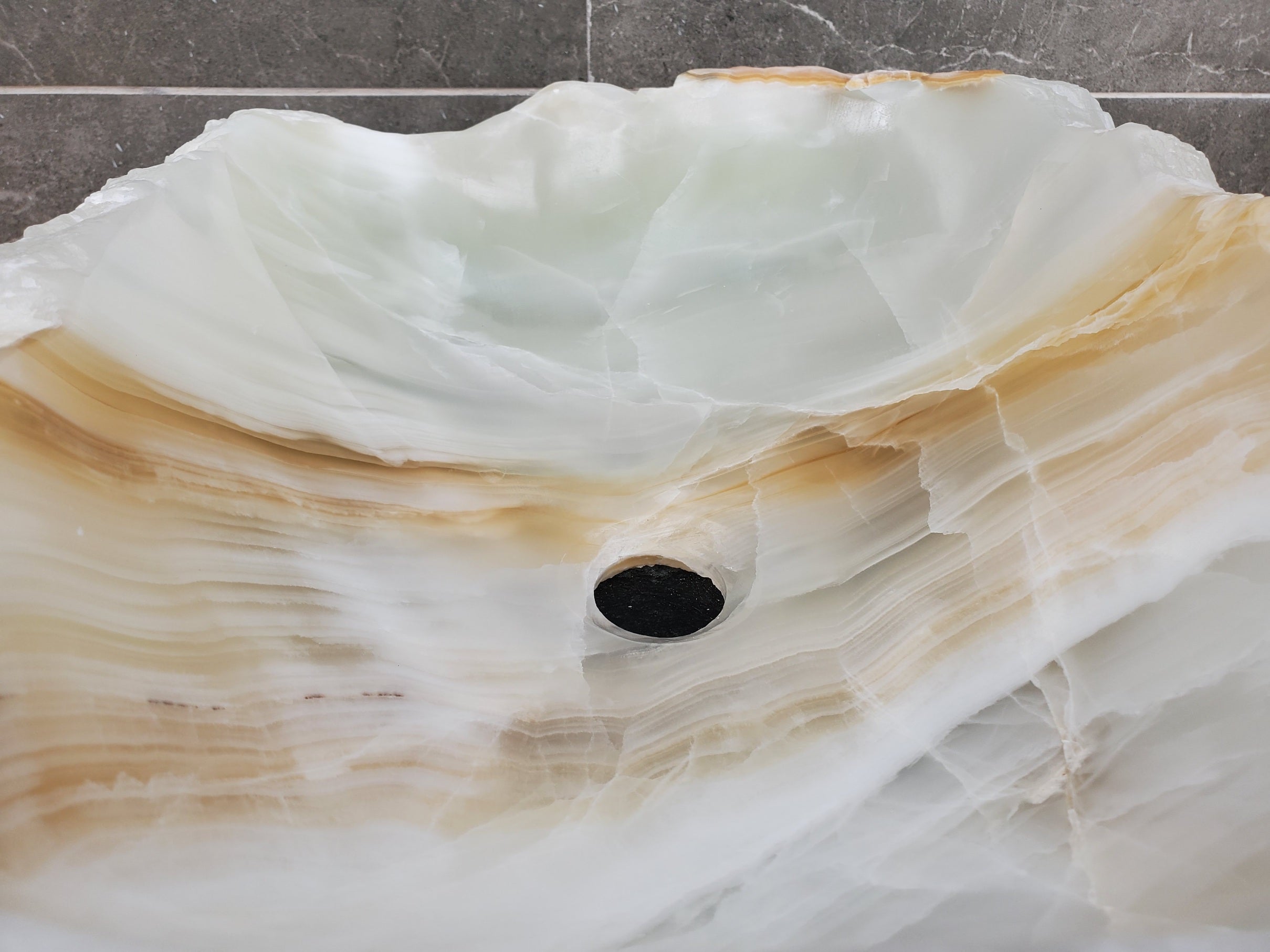 S31_49 Onyx Stone Vessel Bathroom Sink