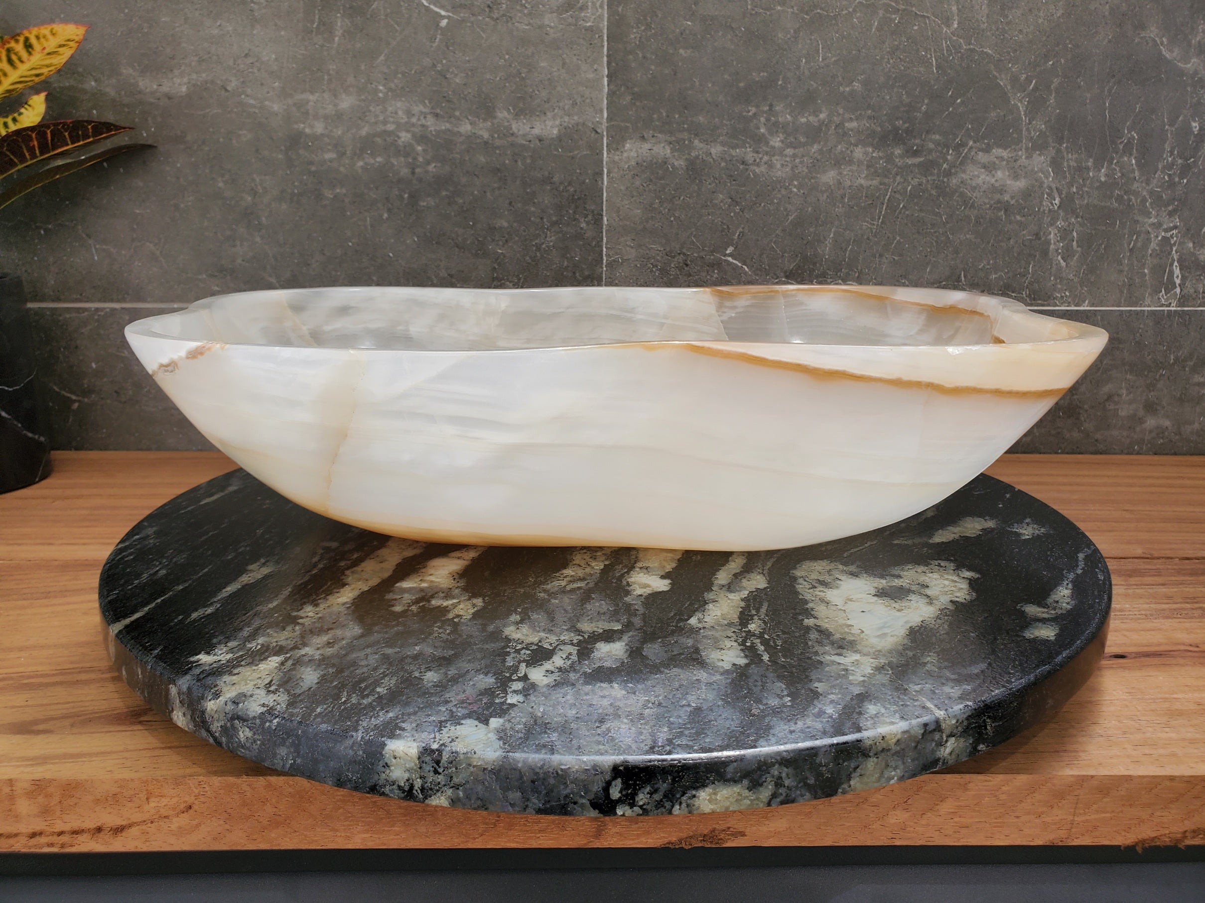 S32_15 Onyx Stone Vessel Bathroom Sink- 19 x 13.5 inch