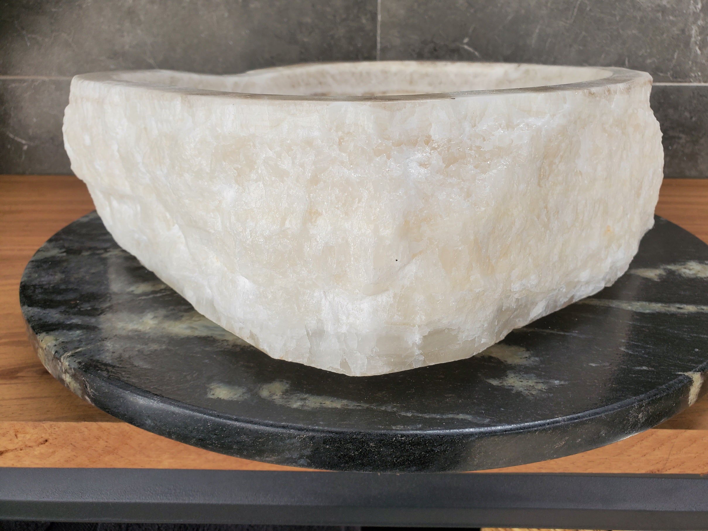 S33_18 Onyx Stone Vessel Sink- 15.5 x 13.5 inch