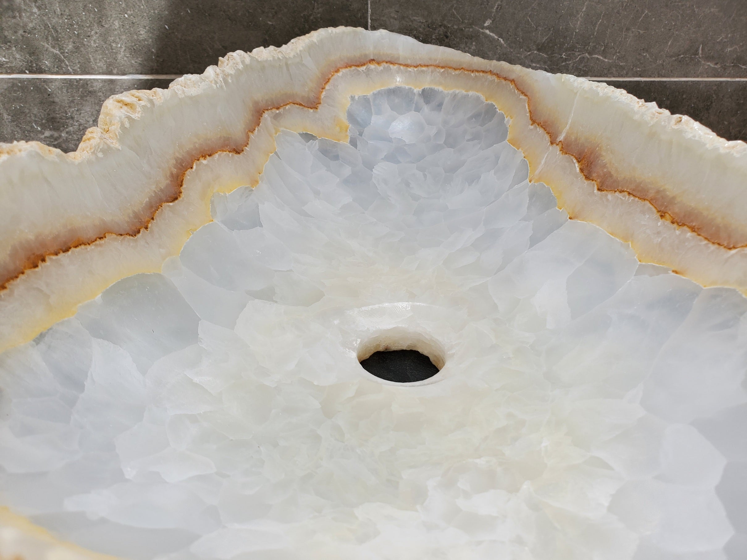 S31_38 Onyx Stone Vessel Bathroom Sink