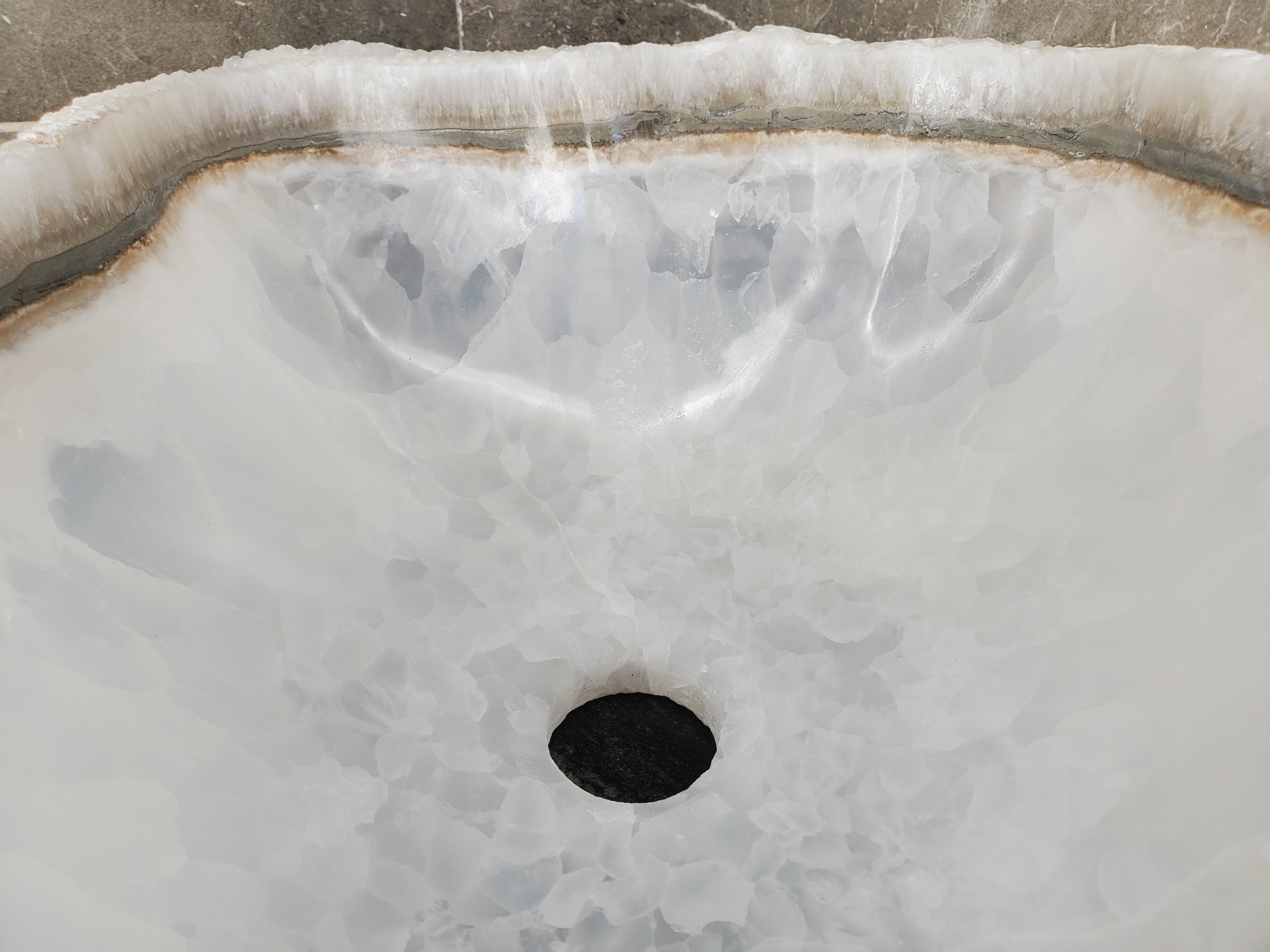 S33_48 White Onyx Bathroom Vessel Sink
