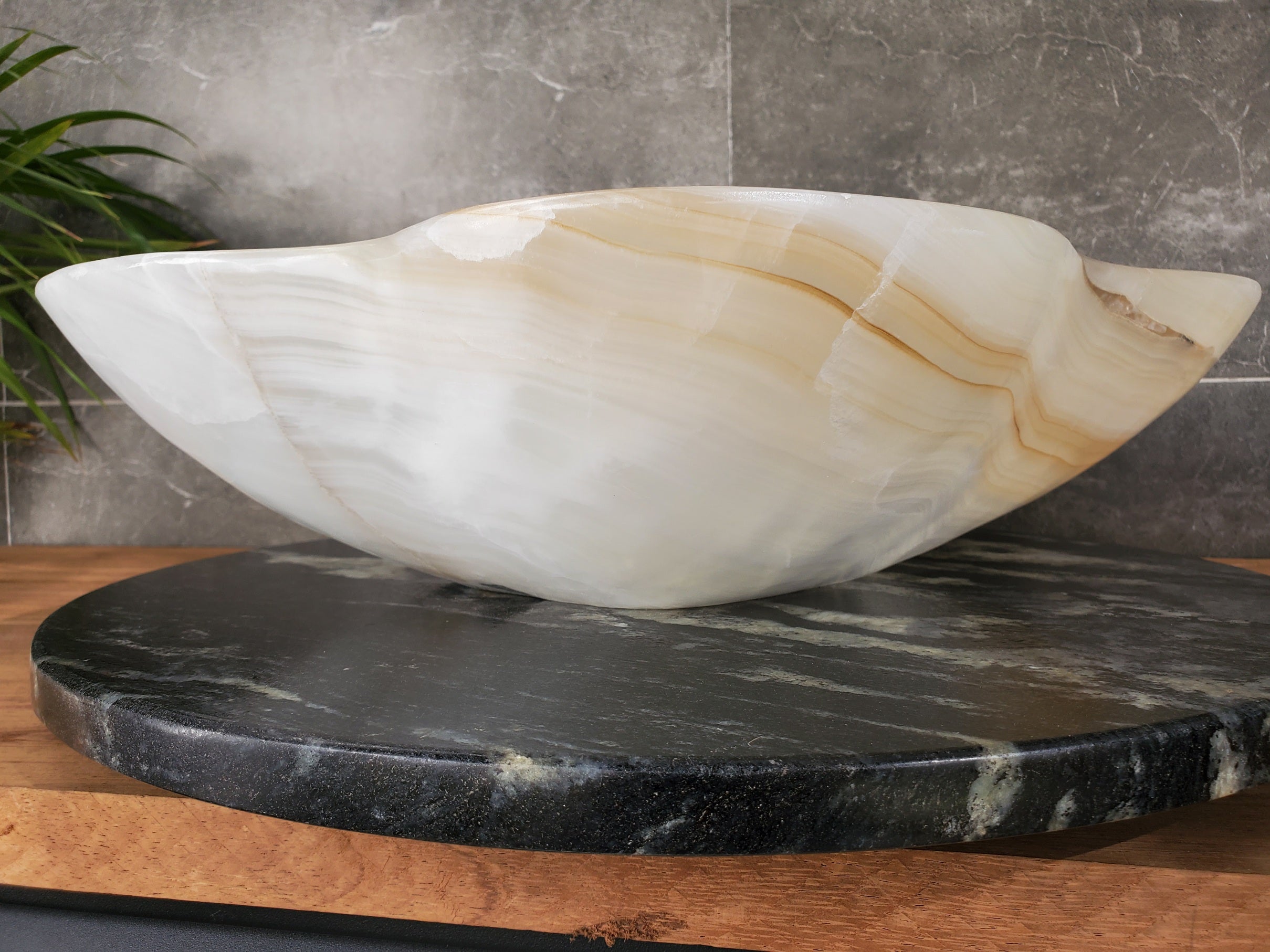 S33_28 White Onyx Bathroom Vessel Sink - 16 x 16 inch