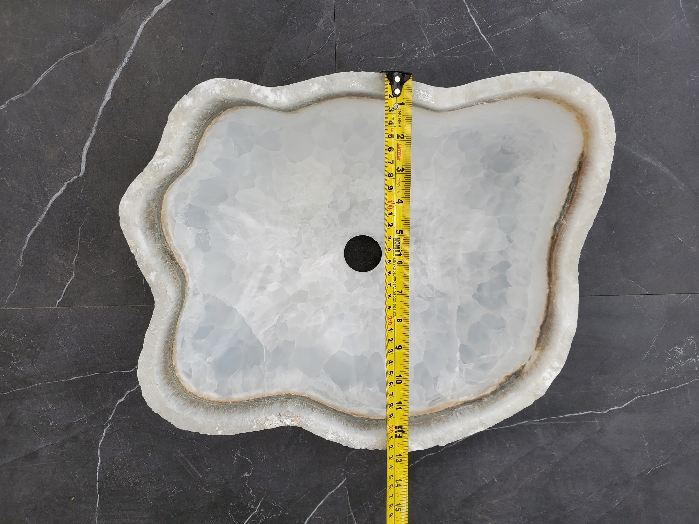 S33_48 White Onyx Bathroom Vessel Sink